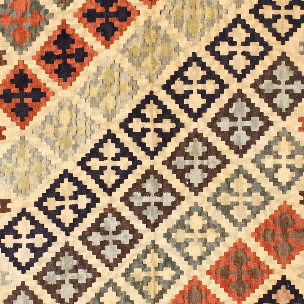 Wohnen Teppiche morgenland Wollteppich »Kelim Fars Nomadisch Beige 200 x 147 cm«, rechteckig, 0,4 mm Höhe, OrientOptik beige