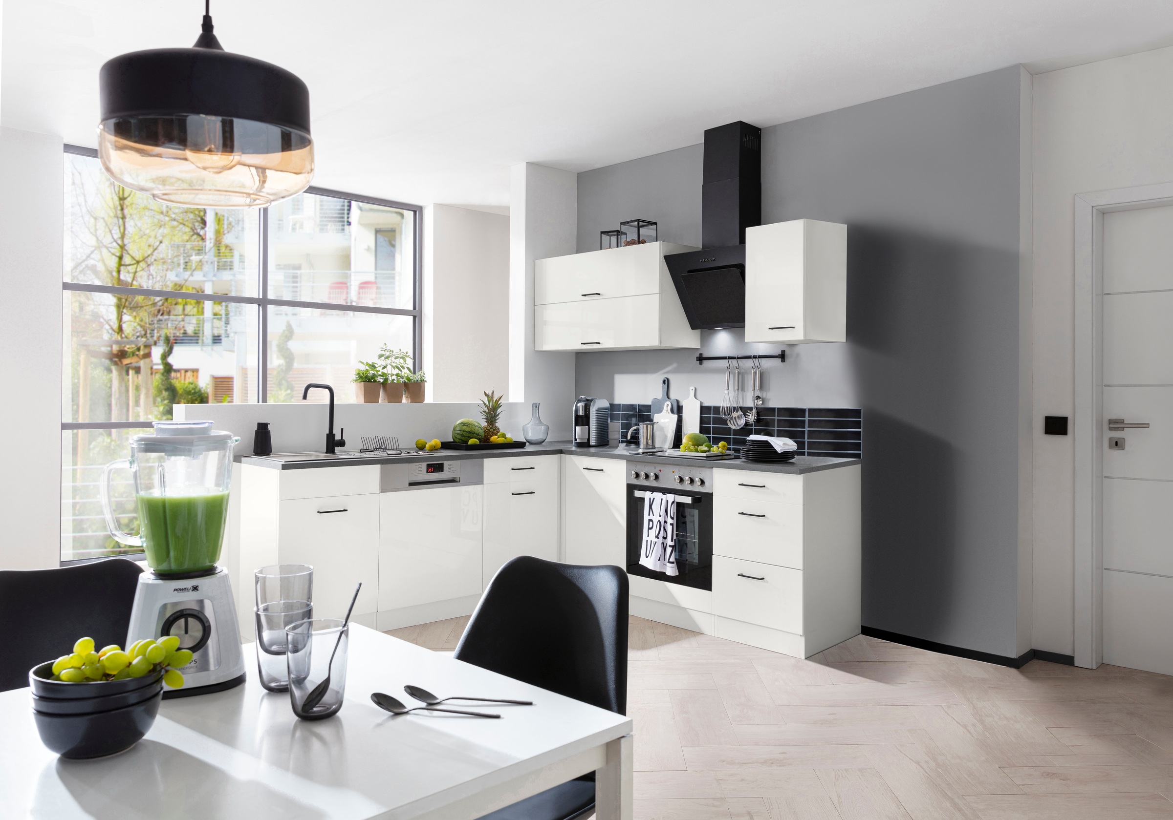 KOCHSTATION Winkelküche »KS-Trier« mit E-Geräten, Stellbreite 220/220 cm