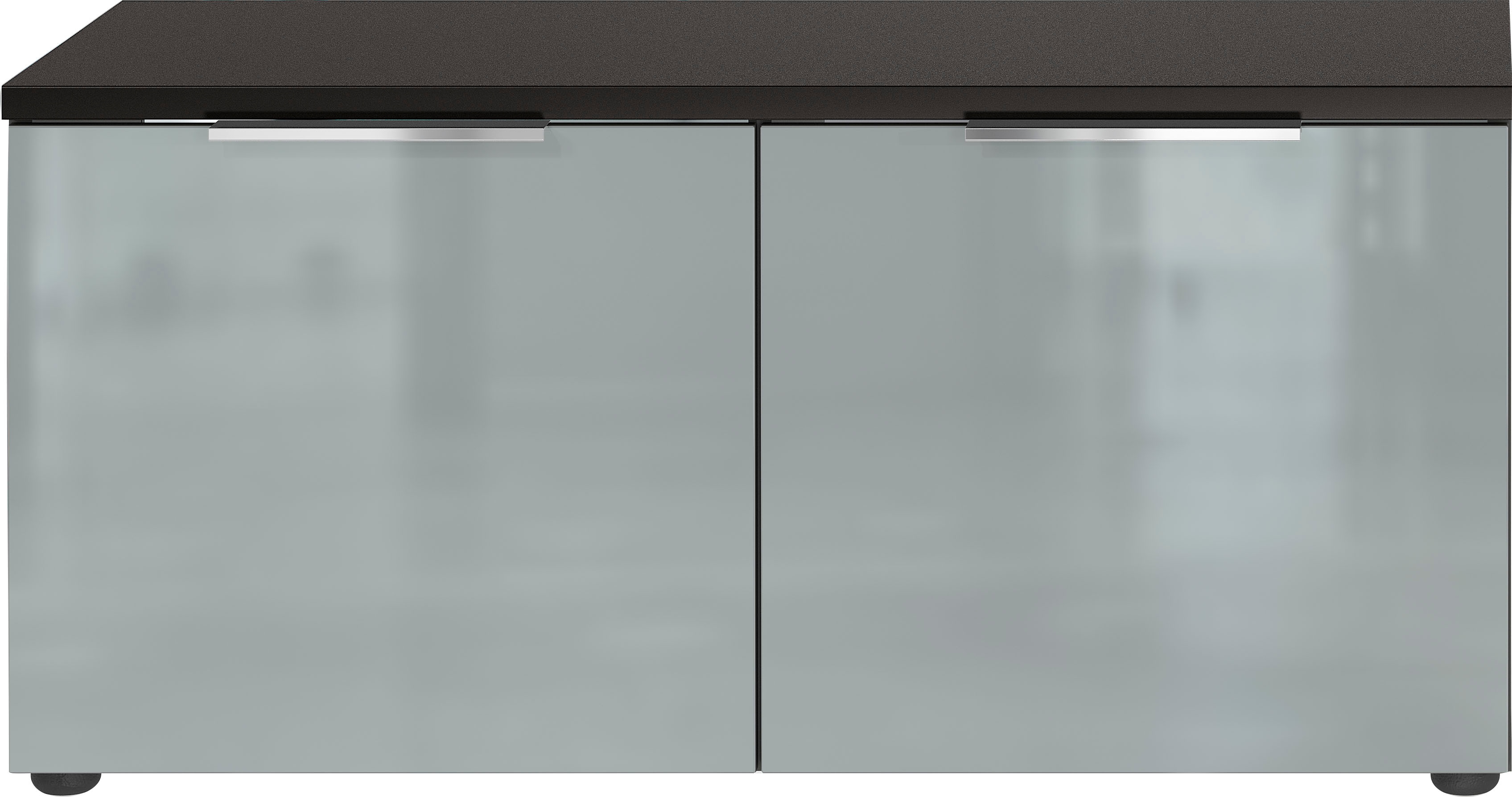 GERMANIA Schuhschrank "/ Schuhbank Oakland" 97x47x40cm, Türdämpfung, verstellbare Böden,Glasfront, Made in Germany