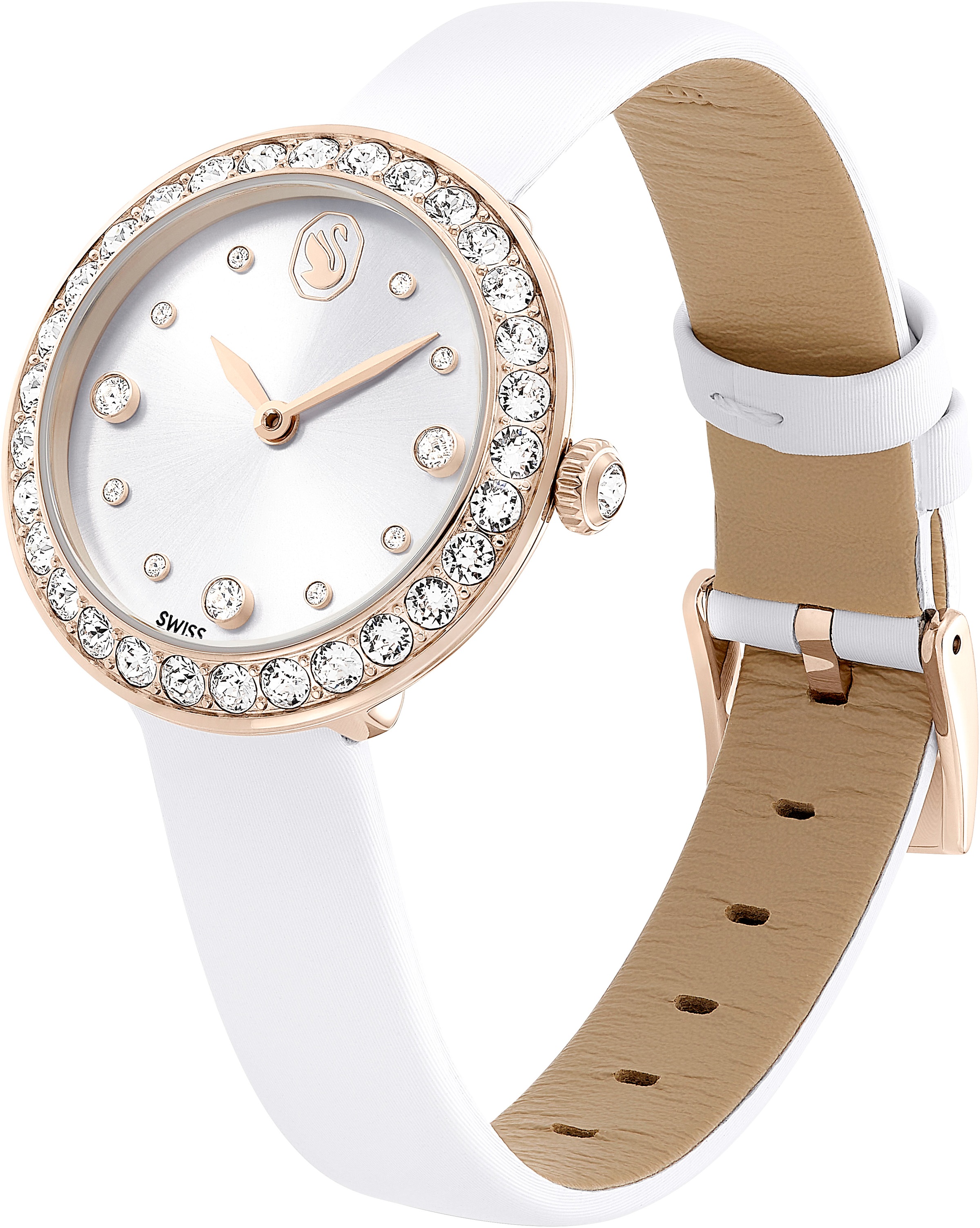 Swarovski Quarzuhr »MATRIX TENNIS«, Armbanduhr, Damenuhr, Swiss Made, Lederarmband, analog