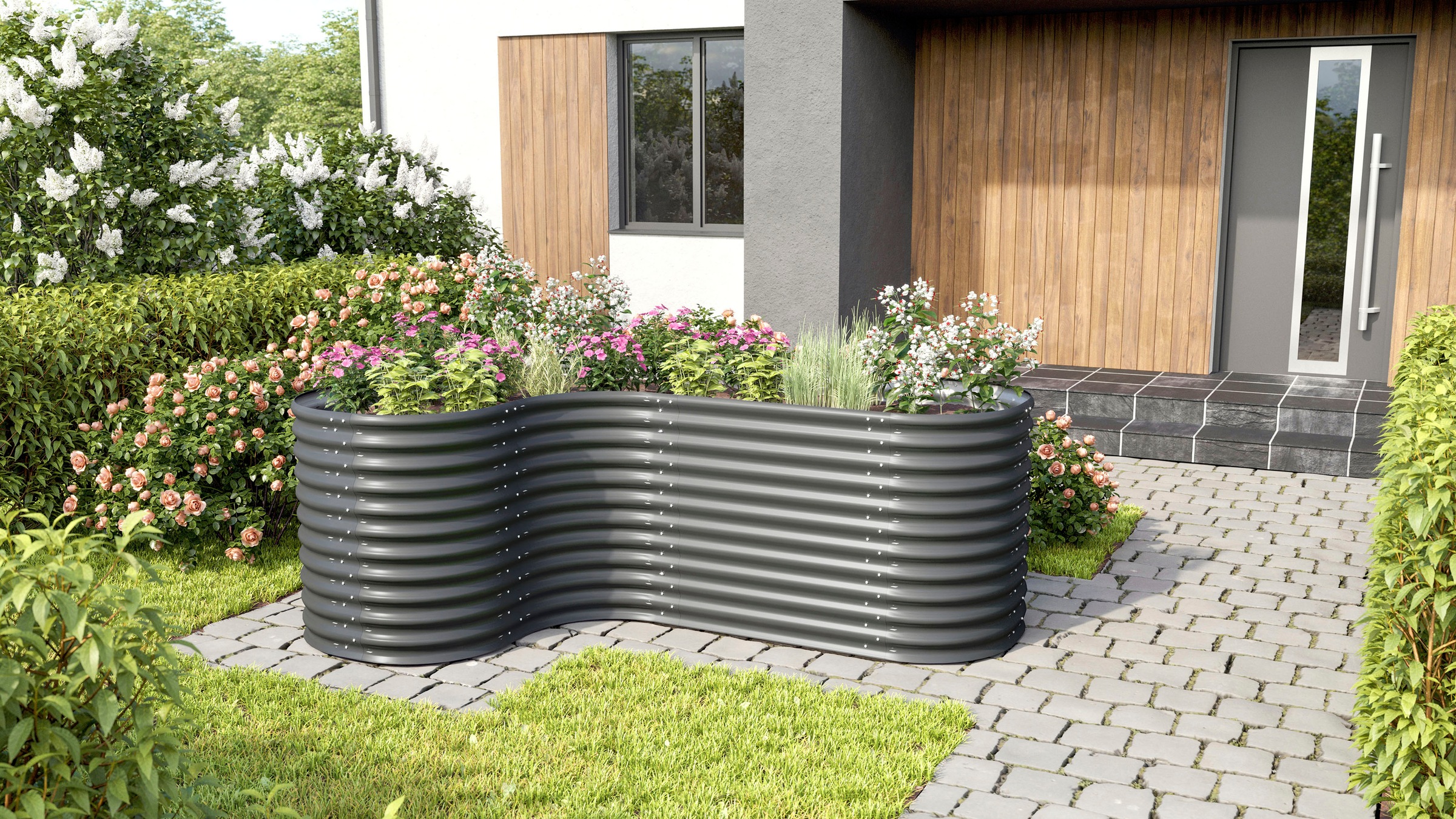 Vitavia Hochbeet »Erweiterung Curve 858«, BxTxH: 80x80x85,8 cm, granit
