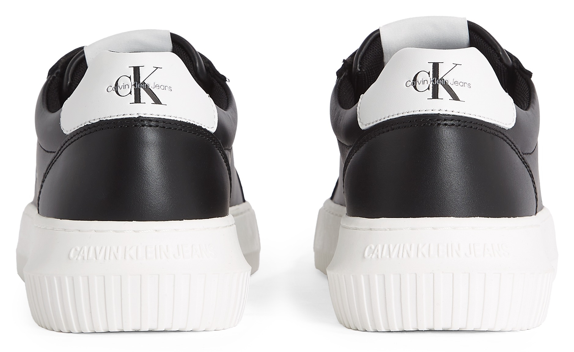 Calvin Klein Jeans Plateausneaker »CHUNKY CUPSOLE MONO LTH WN«, Freizeitschuh, Halbschuh, Schnürschuh mit CK-Schriftzug an der Seite