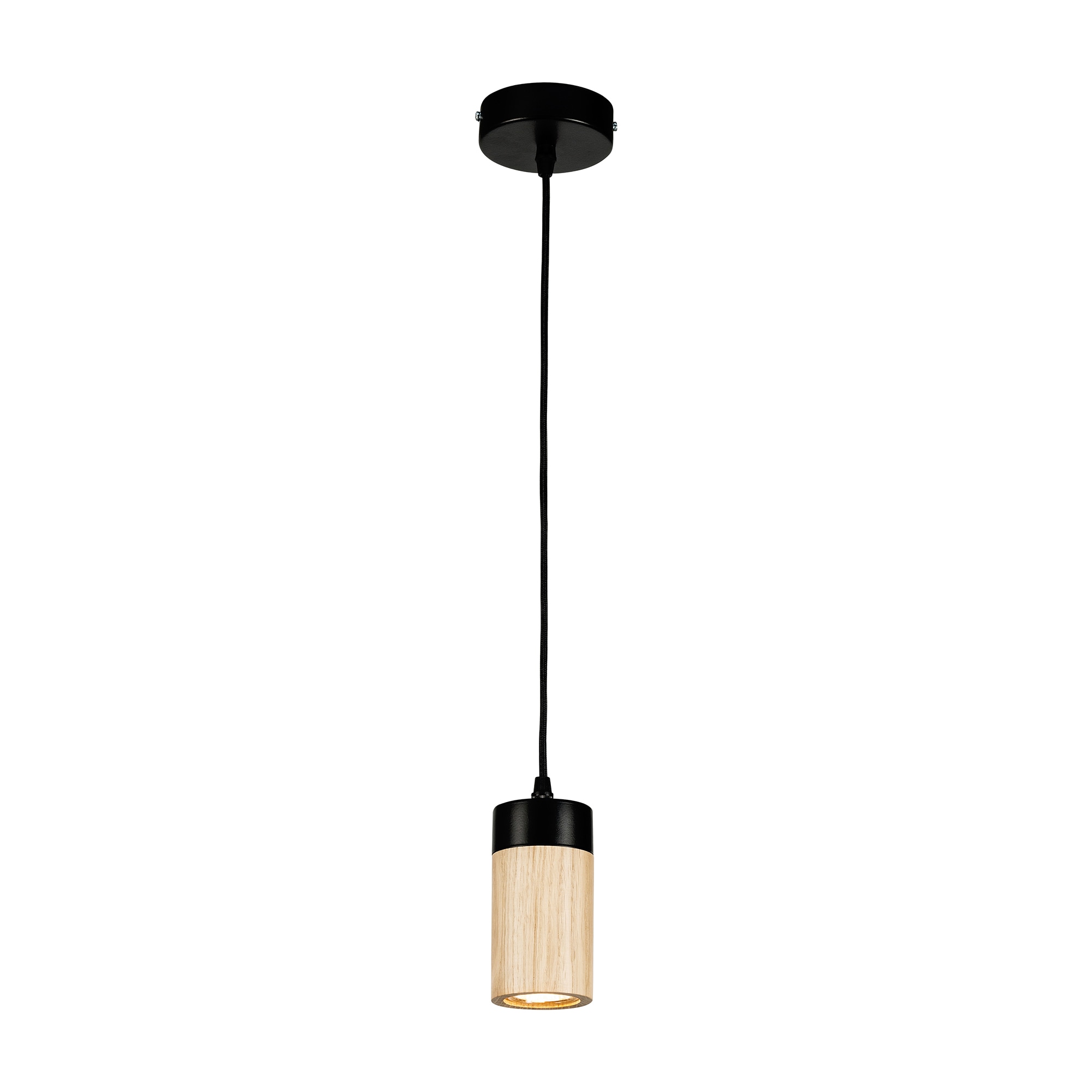 BRITOP LIGHTING Pendelleuchte »ANNICK«, 1 flammig, Leuchtmittel GU10 | LED wechselbar, Hängeleuchte, Aus edlem Eichenholz und Metall, LED-Leuchtmittel inkl.