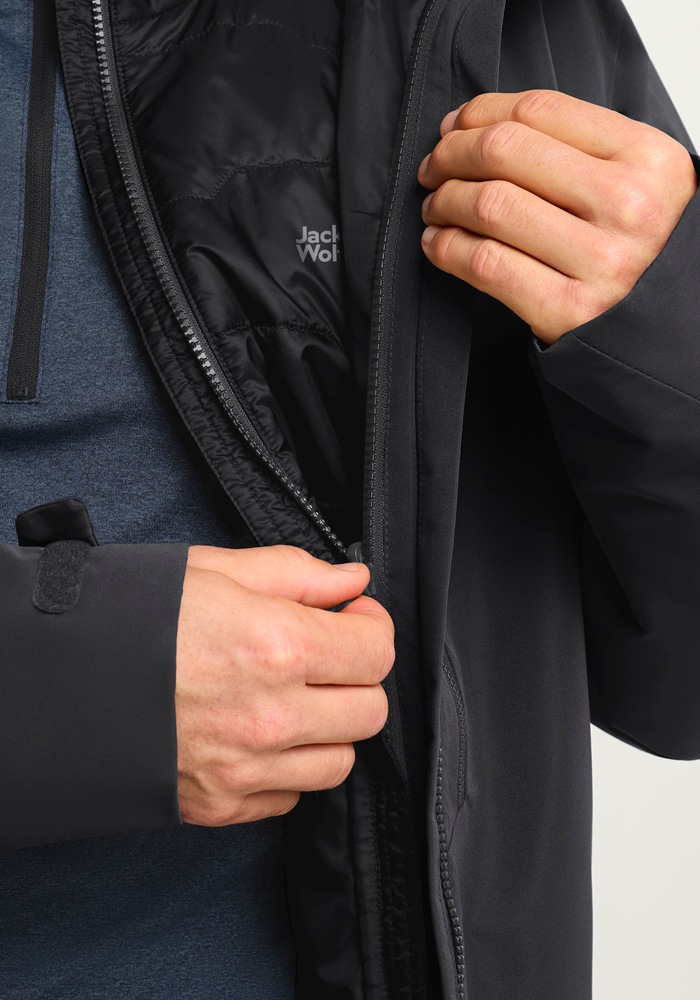 Jack Wolfskin Skijacke »FLOWLINE 3IN1 JKT M«, mit Kapuze