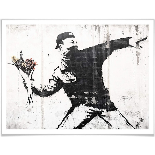 Wall-Art Poster »Graffiti Bilder Der Blumenwerfer«, Menschen, (1 St.),  Poster, Wandbild, Bild, Wandposter kaufen | BAUR