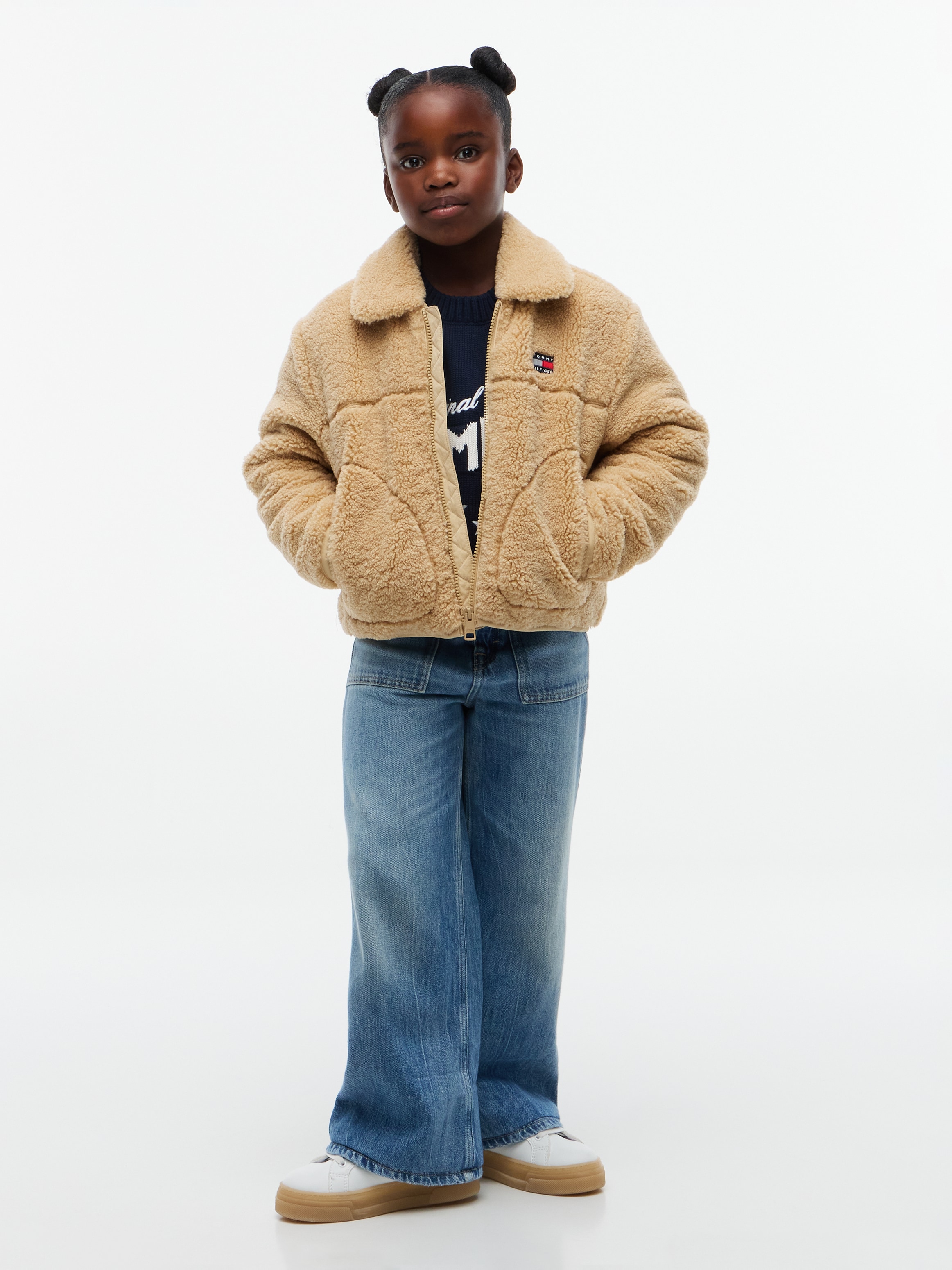 Tommy Hilfiger Plüschjacke »TEDDY JACKET« Plüschqualität, Regular Fit, Kinder bis 16 Jahre