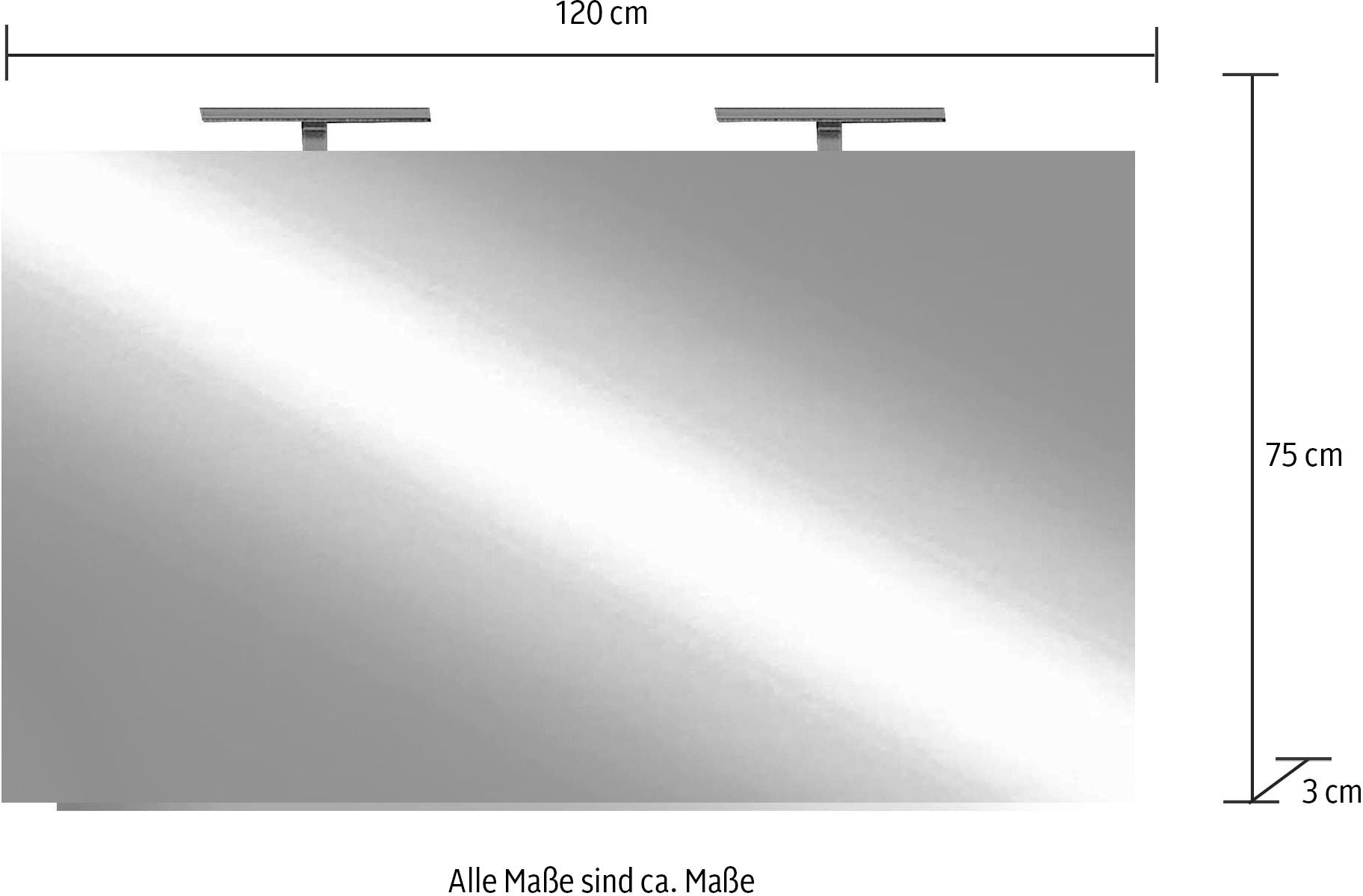 welltime Badspiegel »Neutral«, Spiegel mit Beleuchtung LED, Breite 120, Höhe 75 cm
