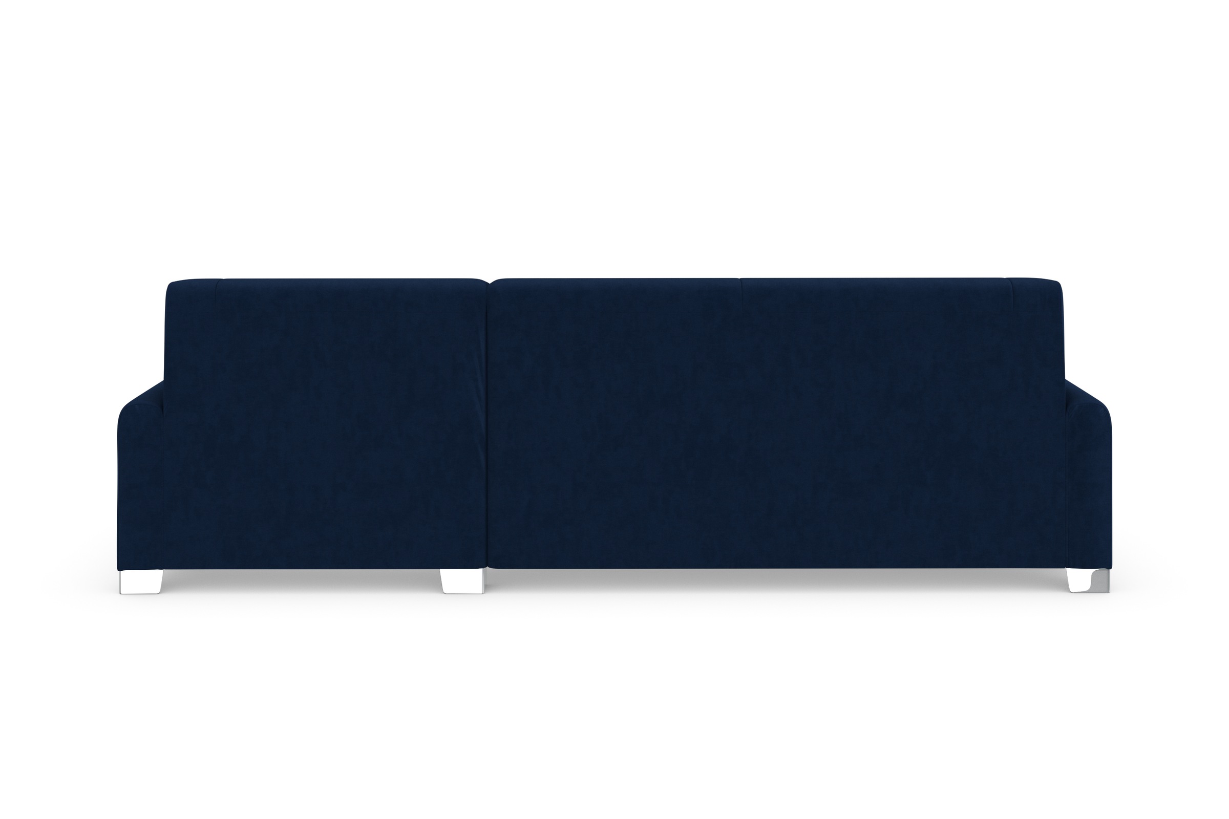 DOMO collection Ecksofa »Anzio L-Form, whlw. Bettfunktion, Federkern, hochwertig, Breite 271 cm«, Mit Bettfunktion, Recamiere rechts, Samtoptik, marine