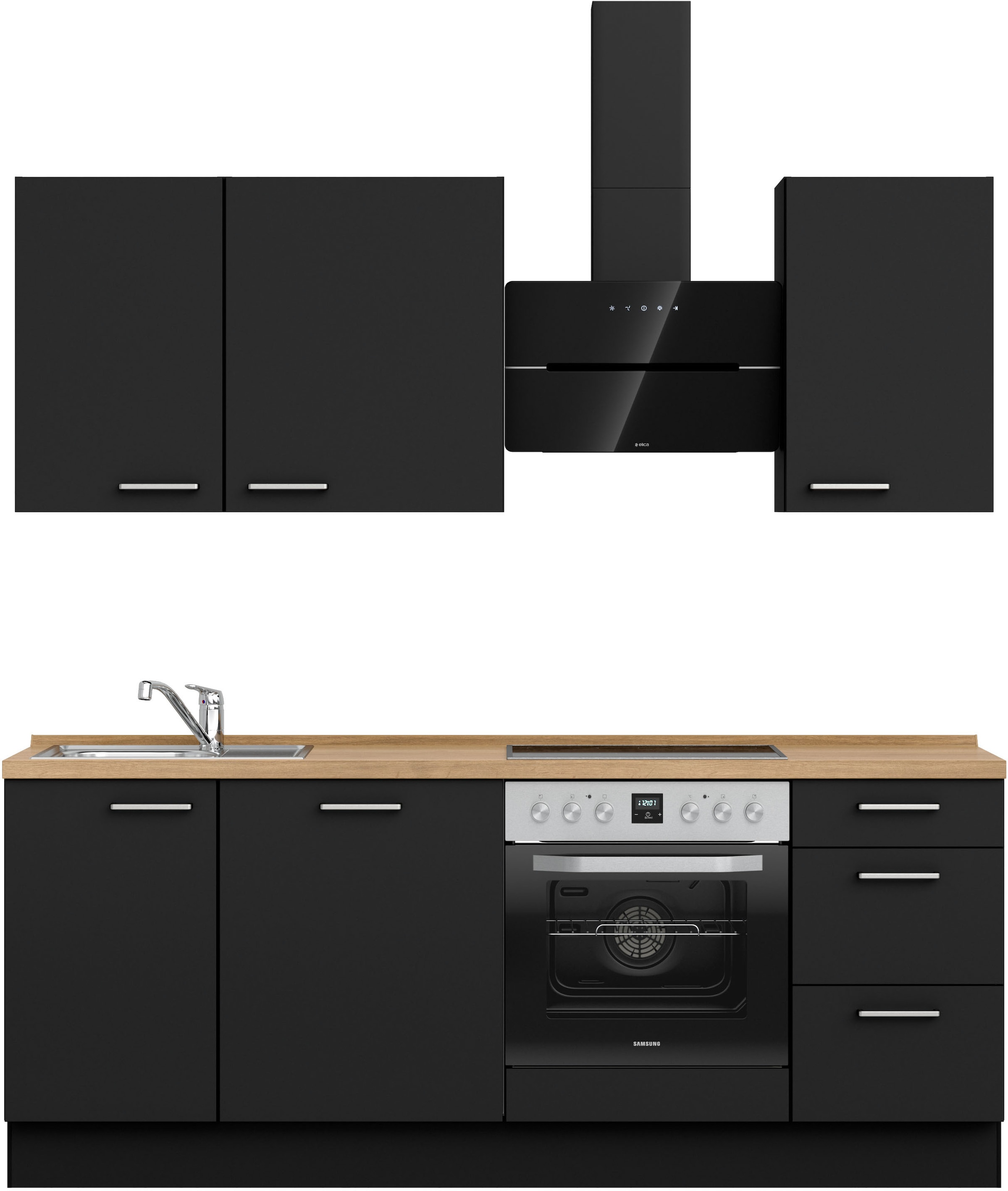 nobilia 1100000002199 ""Touch II", NEU: individuell anpassbar mit gratis Profi-Beratung" vormontiert, Breite 210 cm, Ausrichtung wählbar, wahlw. mit E-Geräten