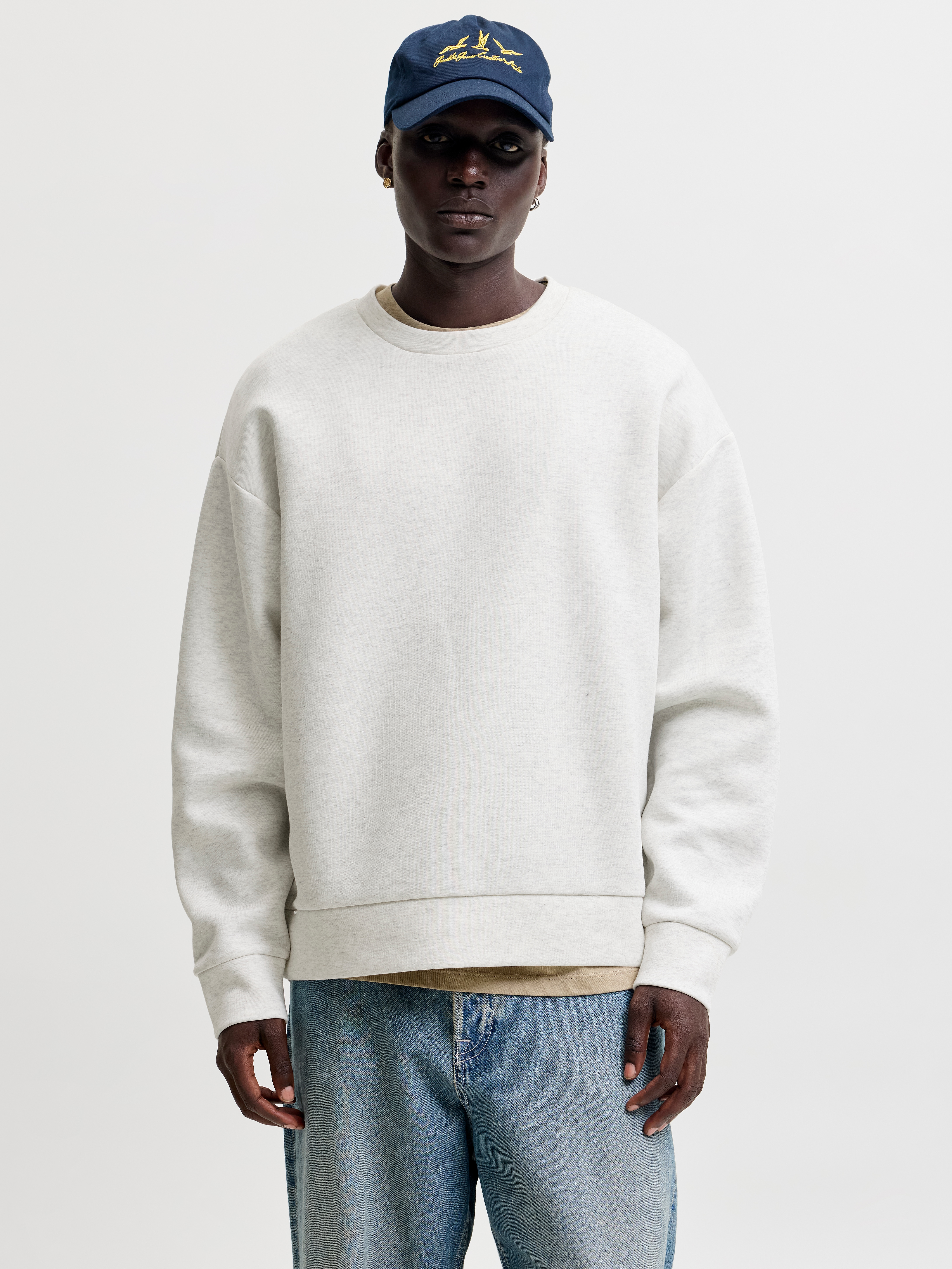 Jack & Jones Sweatshirt "JJEBARRON SWEAT CREW NECK NOOS", Materialmix, loose fit
