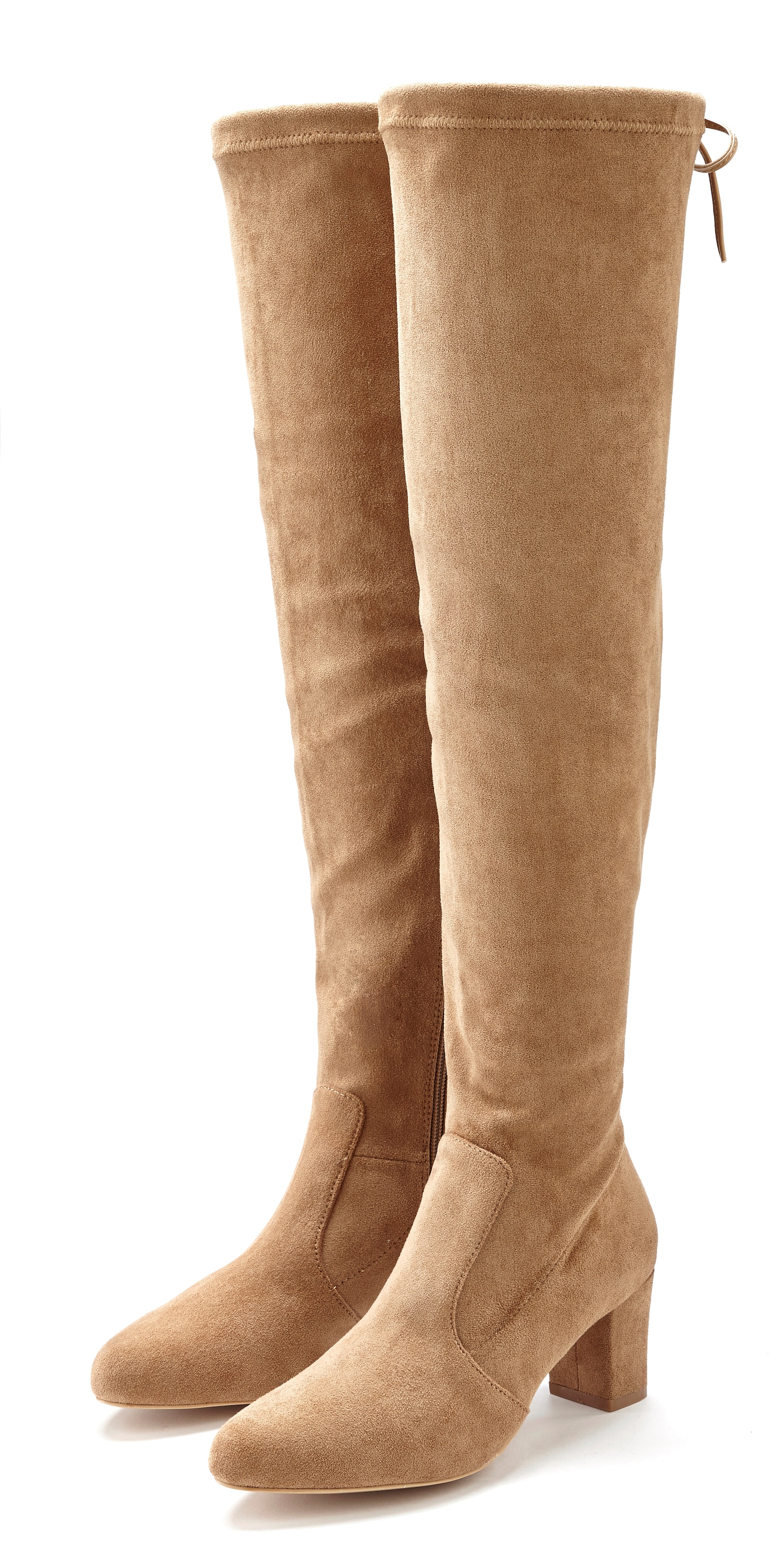 LASCANA Overkneestiefel "Slouchy Boots, Langschaft Stiefel, Schlupf-Boot," aus weichem Stretchmaterial