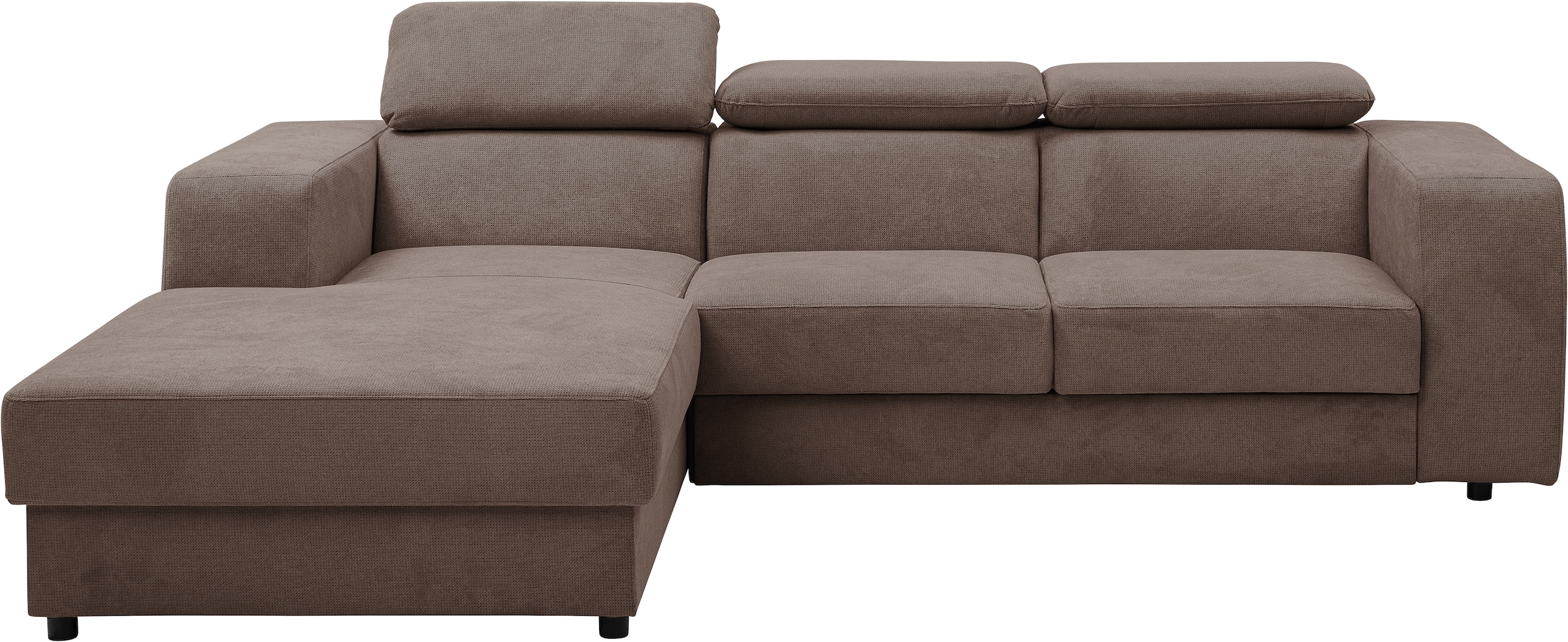 WERK2 Ecksofa »Cherry, modernes Sofa mit Komfortfunktionen, Breite 270cm, L-Form,«, bequem, mit verstellbaren Kopfteilen, Schlaffunktion und Bettkasten