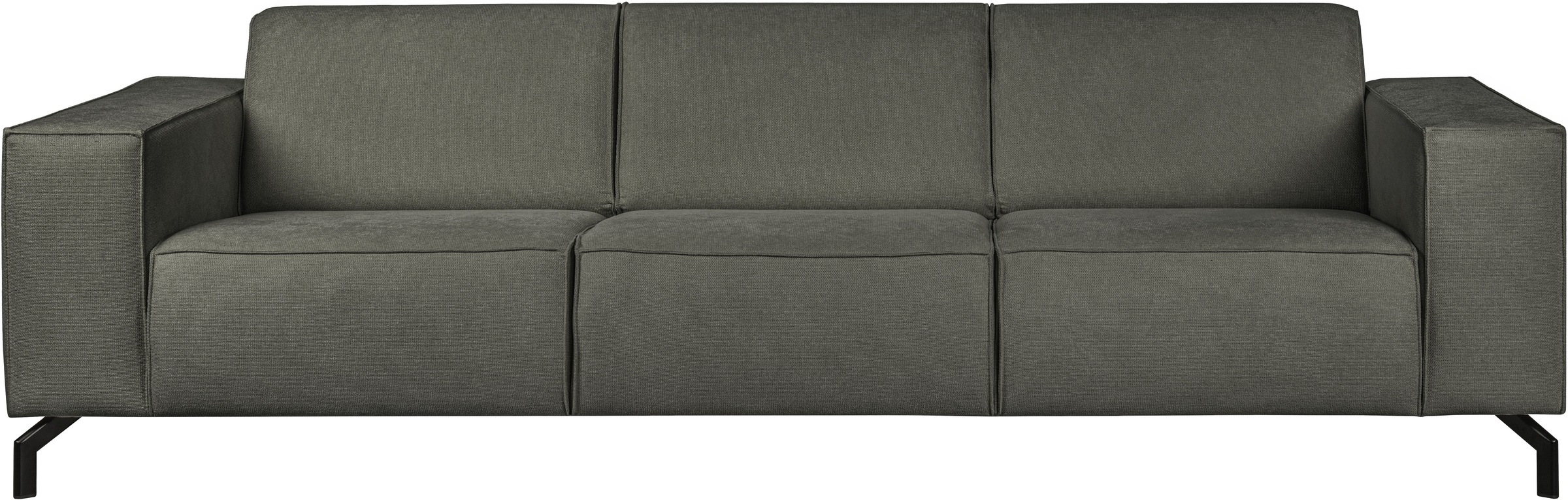 Thumbnail - Home affaire 3-Sitzer "Lorcan 257 cm, weiches Sitzgefühl" mit schwarzen Metallfüßen, Lederoptik und in weichem Strukturs...