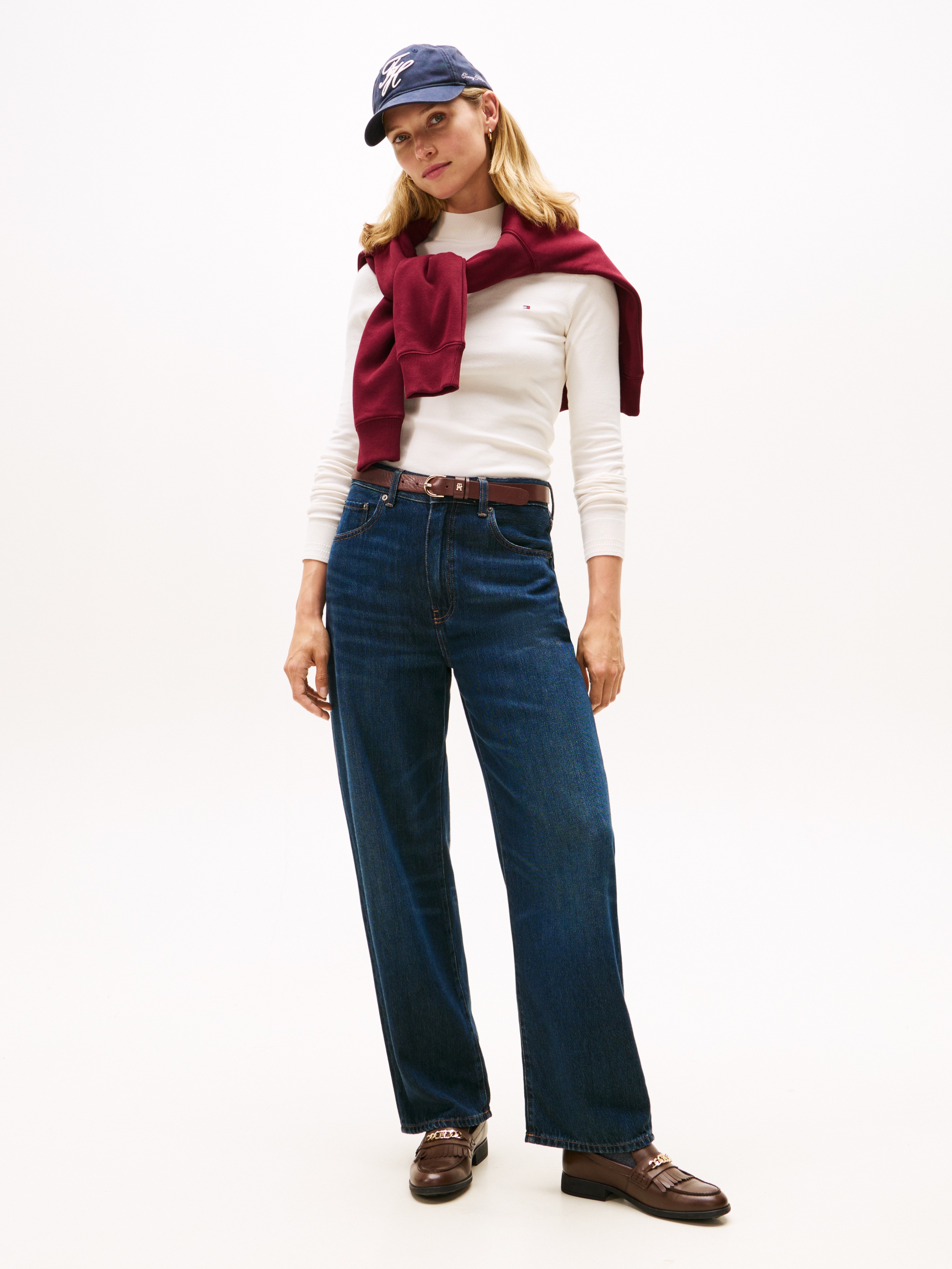 Thumbnail - Tommy Hilfiger Strickpullover "CO JERSEY FINE GG MOCK-NK LS SWT"