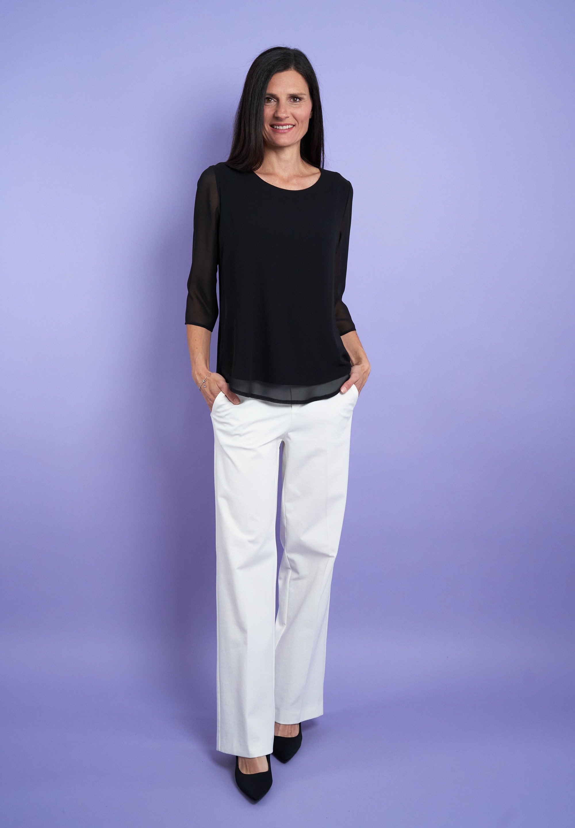 Seidel Moden Chiffonbluse, mit 3/4-Armen und in Doppel-Layer-Optik günstig online kaufen