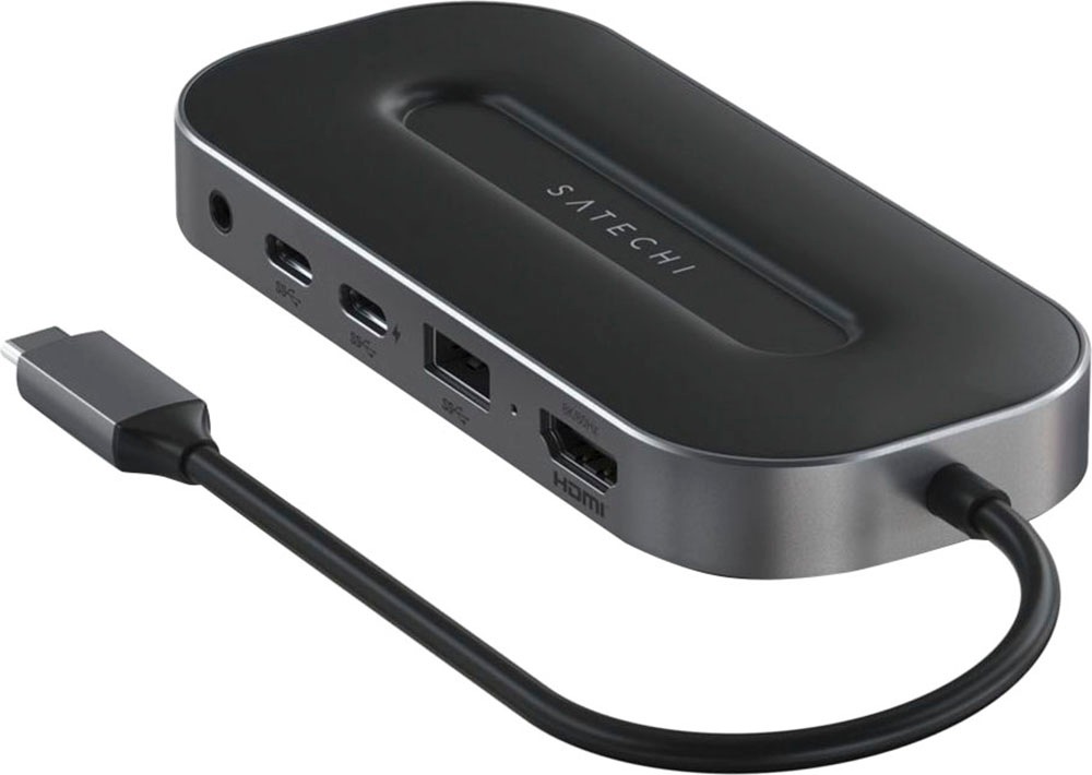 Satechi Laptop-Adapter »USB4 Multiport Adapter with 2.5G Ethernet«, USB-C-Thunderbolt zu HDMI-USB Typ A-USB Typ C-3,5-mm-Klinke-RJ-45 (Ethernet), 19,5 cm