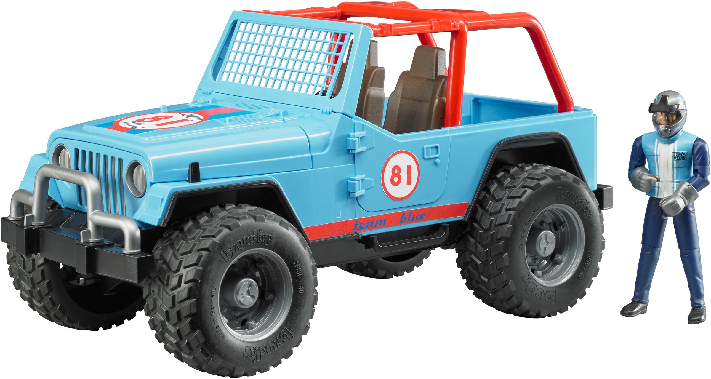 Spielzeug-Auto »Jeep Cross Country Racer blau 30 cm mit Rennfahrer (02541)«, Made in...