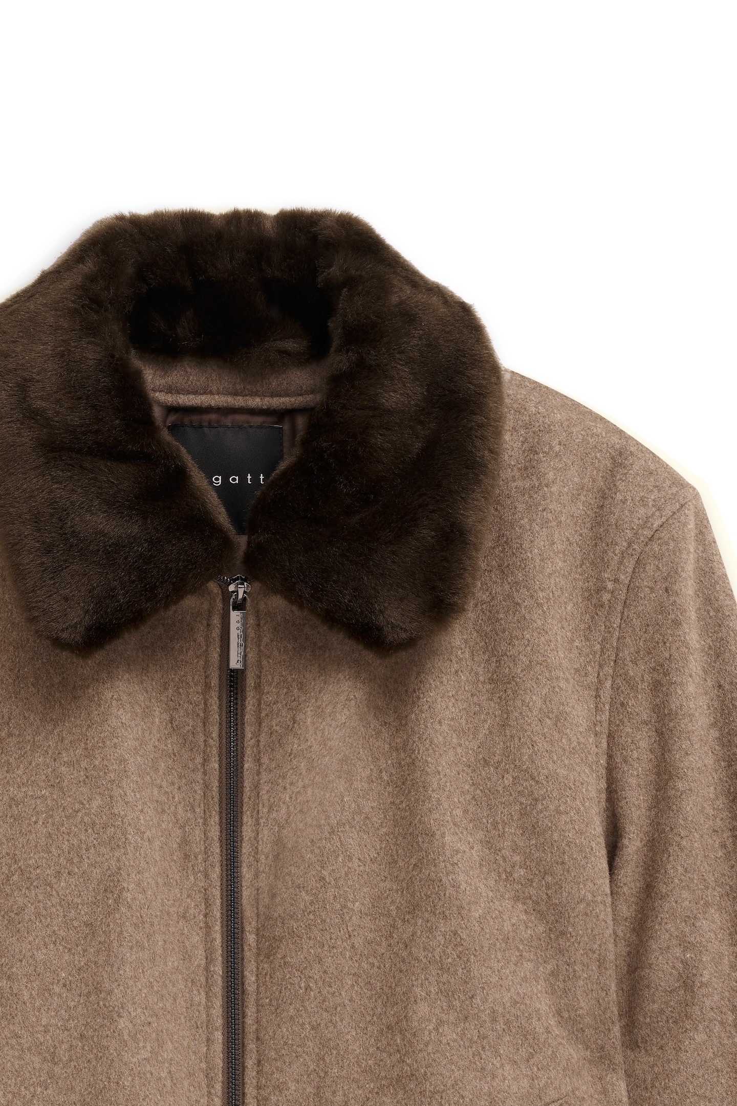 bugatti Wolljacke »Modern Fit«, mit abnehmbarem Kunstfellkragen