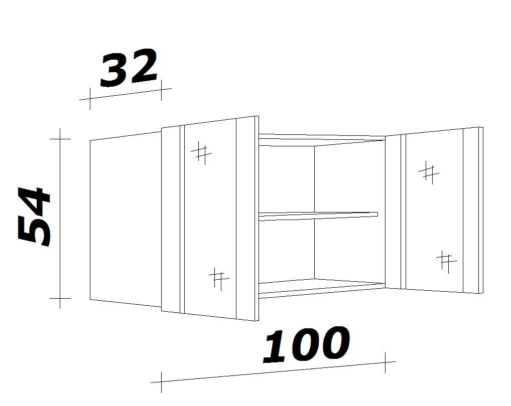 Flex-Well Glashängeschrank »Bergen«, (B x H 54,8 BAUR cm T) bestellen 100 | 32 x x x