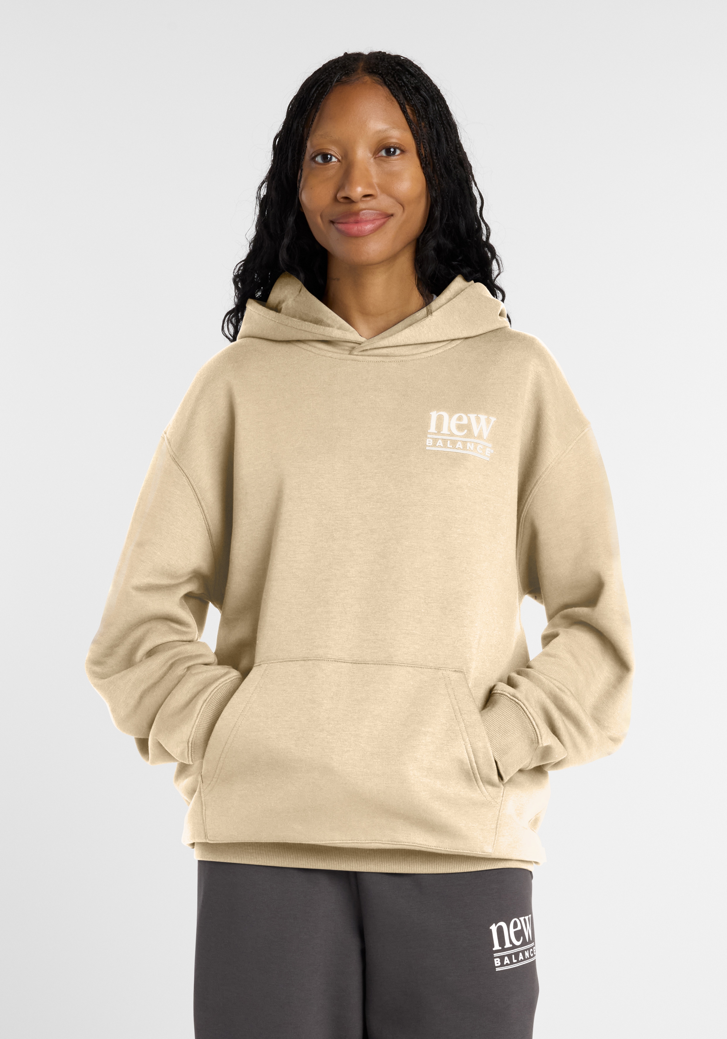New Balance, mit Kapuze, ohne Verschluss, aus Baumwolle und Polyester