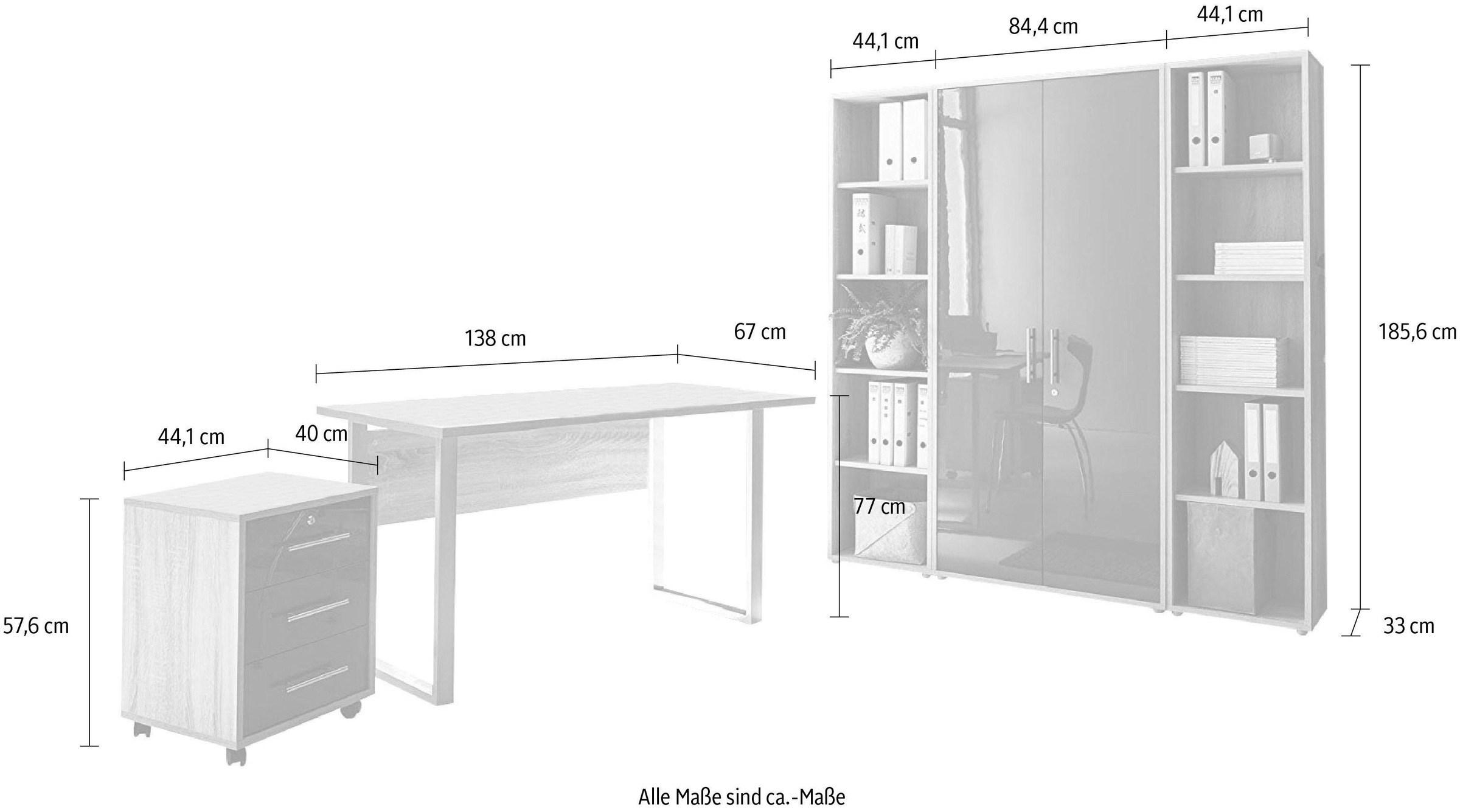 BMG Möbel Büro-Set »Tabor Mini Kombi 3«