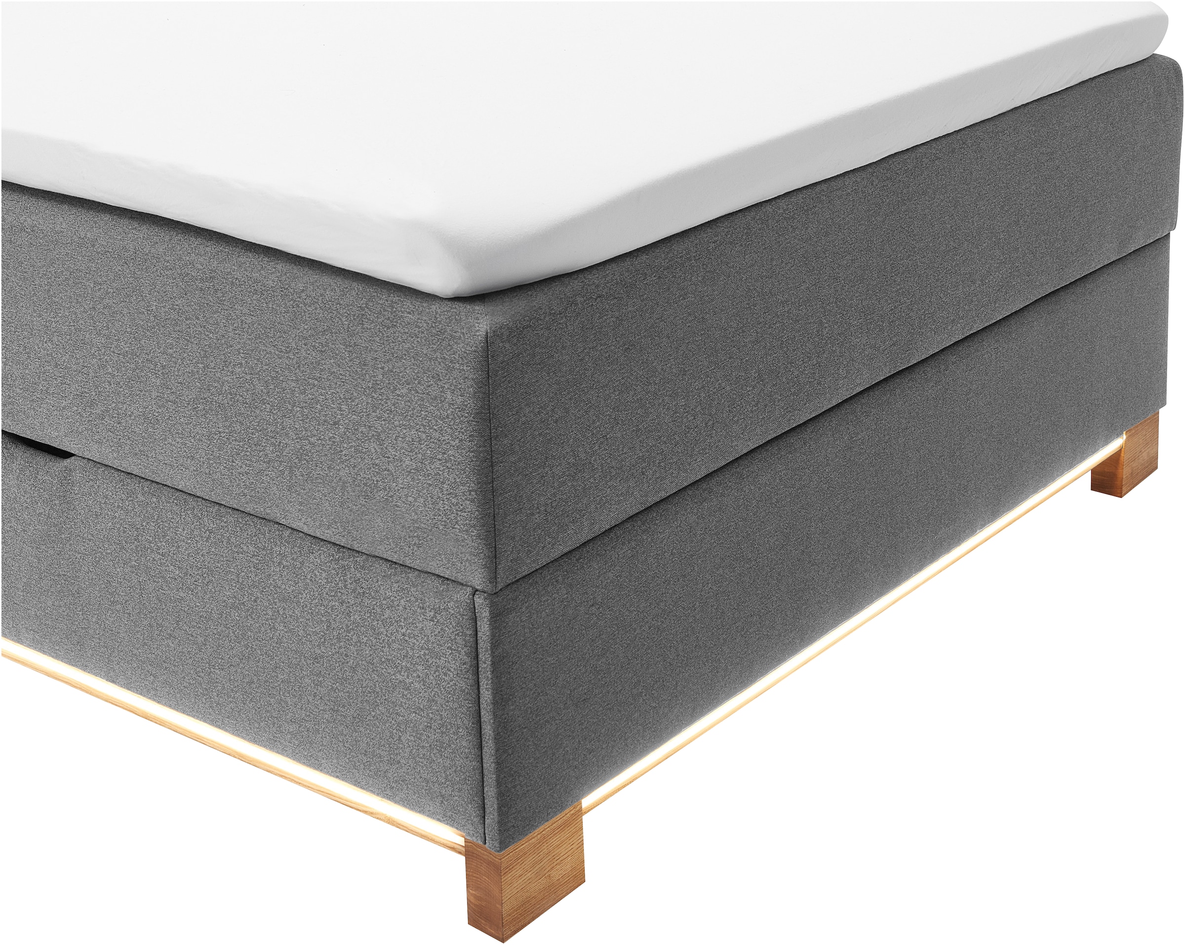 meise.möbel Boxspringbett »Messina«, inkl. Bettkasten, LED-Beleuchtung und Topper