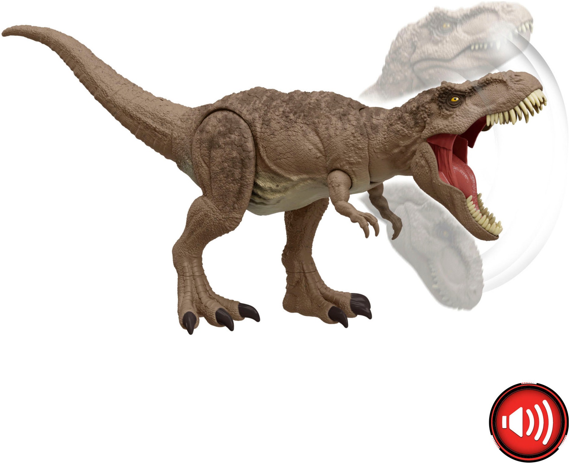 Mattel® Actionfigur »Jurassic World All-Out Attack Tyrannosaurus Rex«, mit Beißbewegung und Brüllgeräuschen