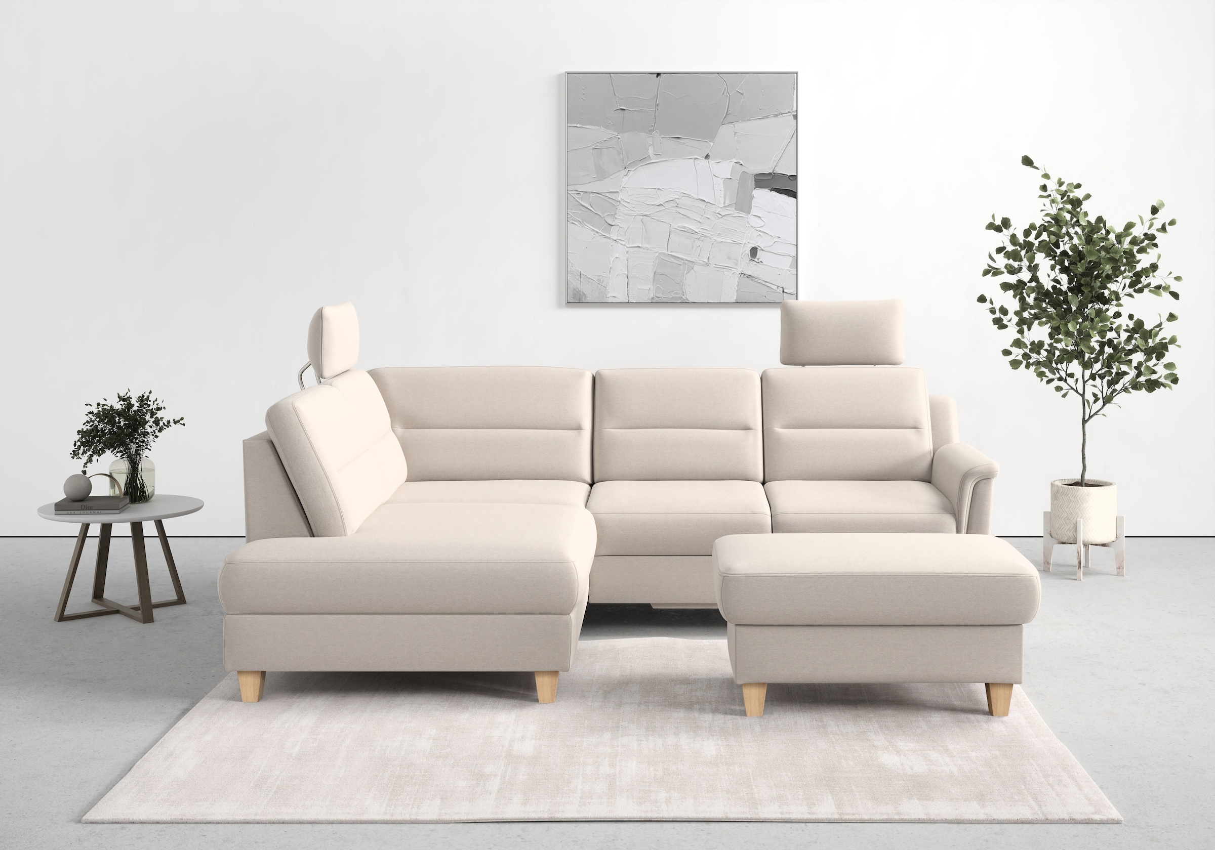sit&more Ecksofa "Farö L-Form" inklusive Federkern, wahlweise mit Schlaffunktion und Bettkasten