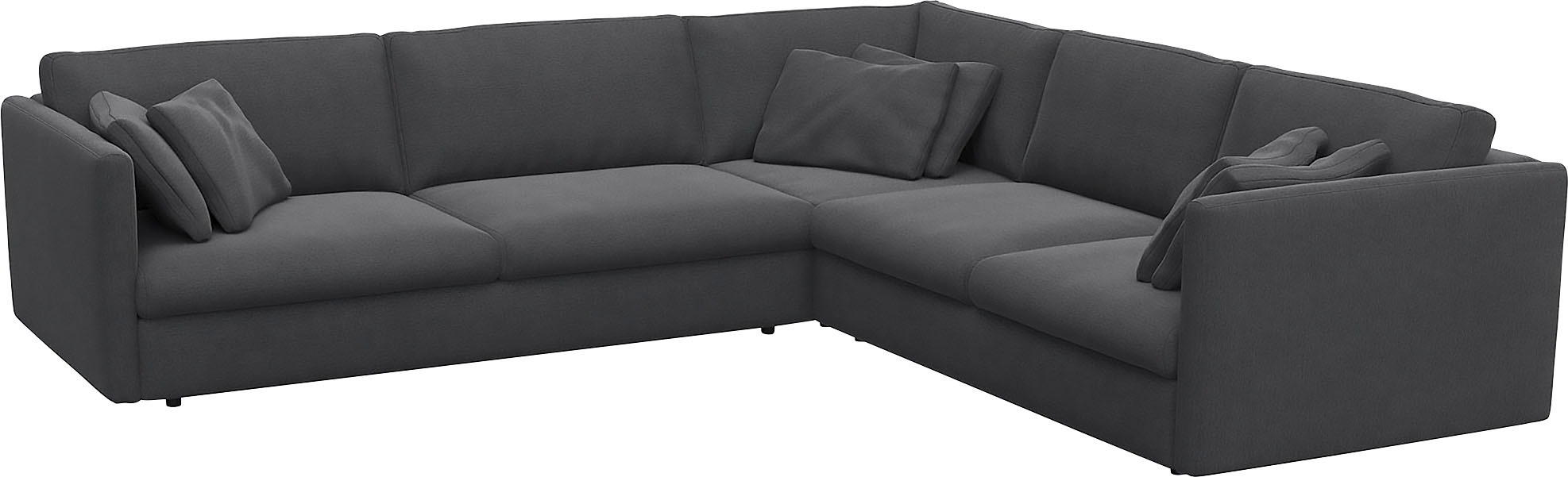 FLEXLUX Ecksofa »Lovane, elegant und zeitlos, bequem, L-Form«, Weich & anschmiegsam, große Sitztiefe auf Kaltschaum, Dekokissen inkl.