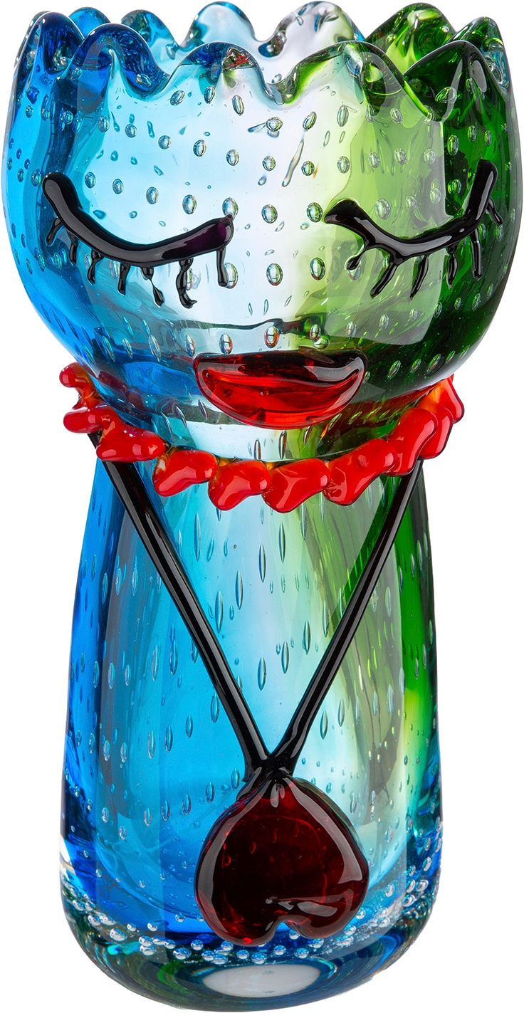 GILDE Tischvase "Gesichtsvase Jessica mehrfarbig H. 25 cm" Gesichtsvase, Glas, Fraumotiv, Blumenvase, künstlerisch, modern