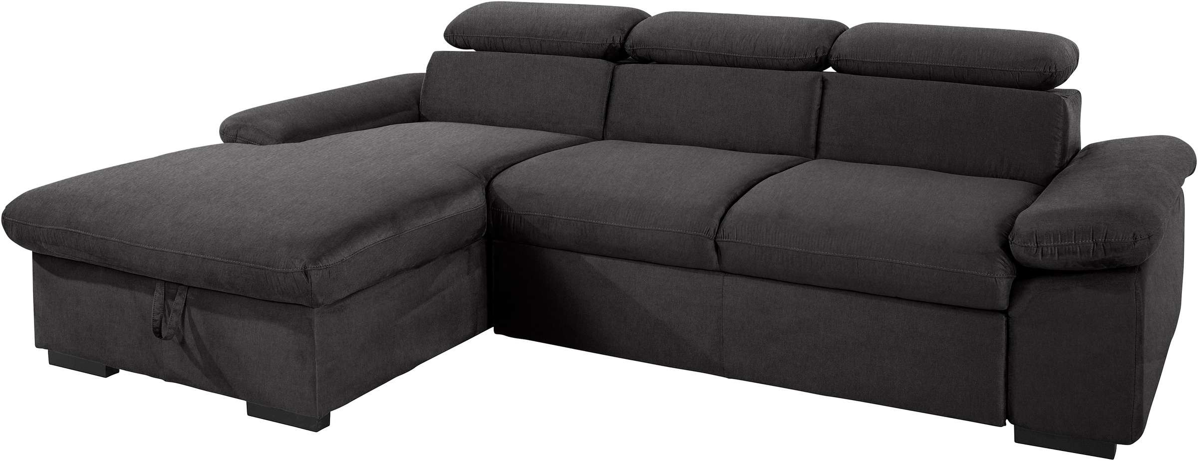 COTTA Ecksofa »Lola L-Form mit Kopfteilfunktion & Hocker«, (Set, mit Hocker), wahlweise mit Bettfunktion, Bettkasten & Armteilverstellung