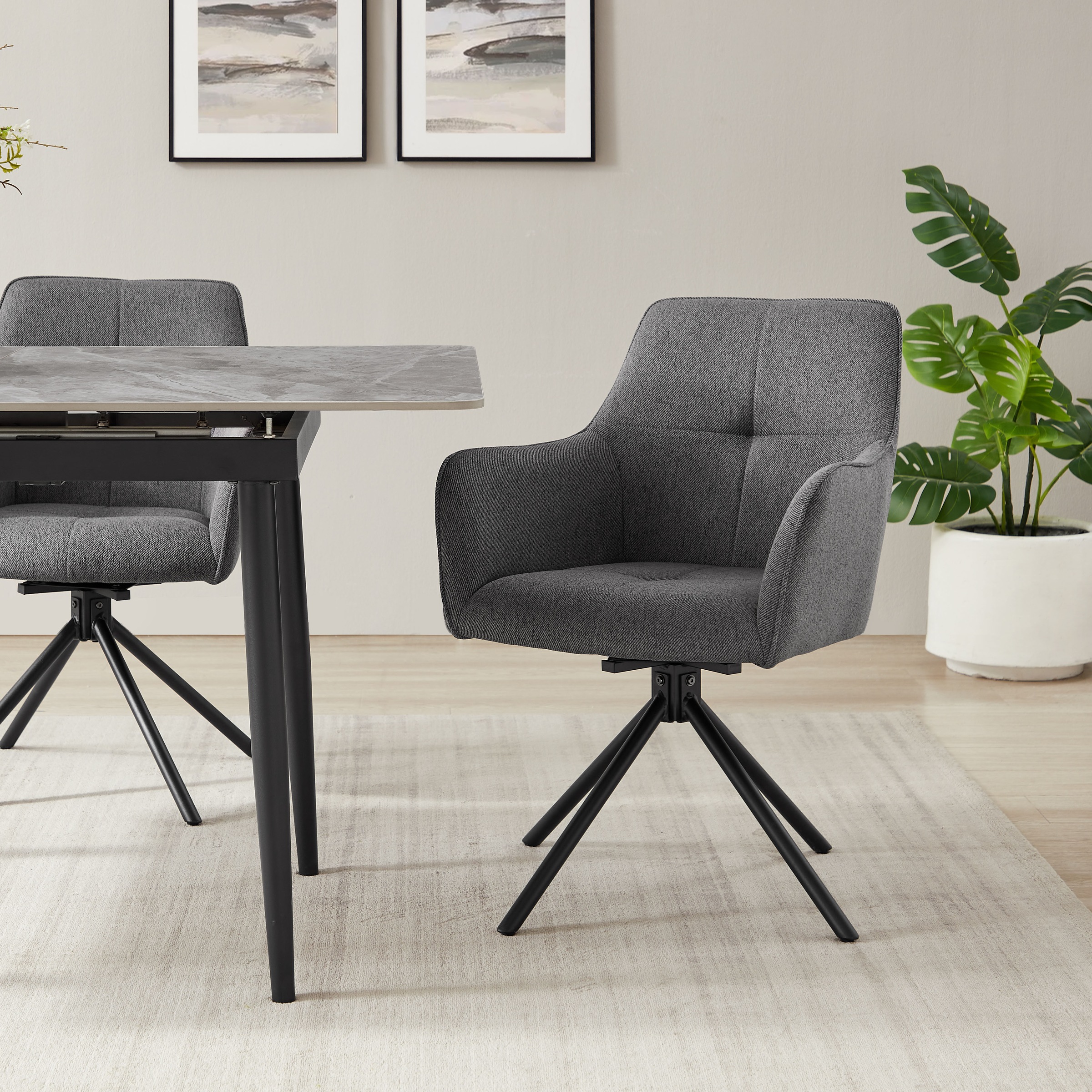 OTTO home Drehstuhl "Haily" (Set) Struktur (100% Polyester) hochwertiger St günstig online kaufen