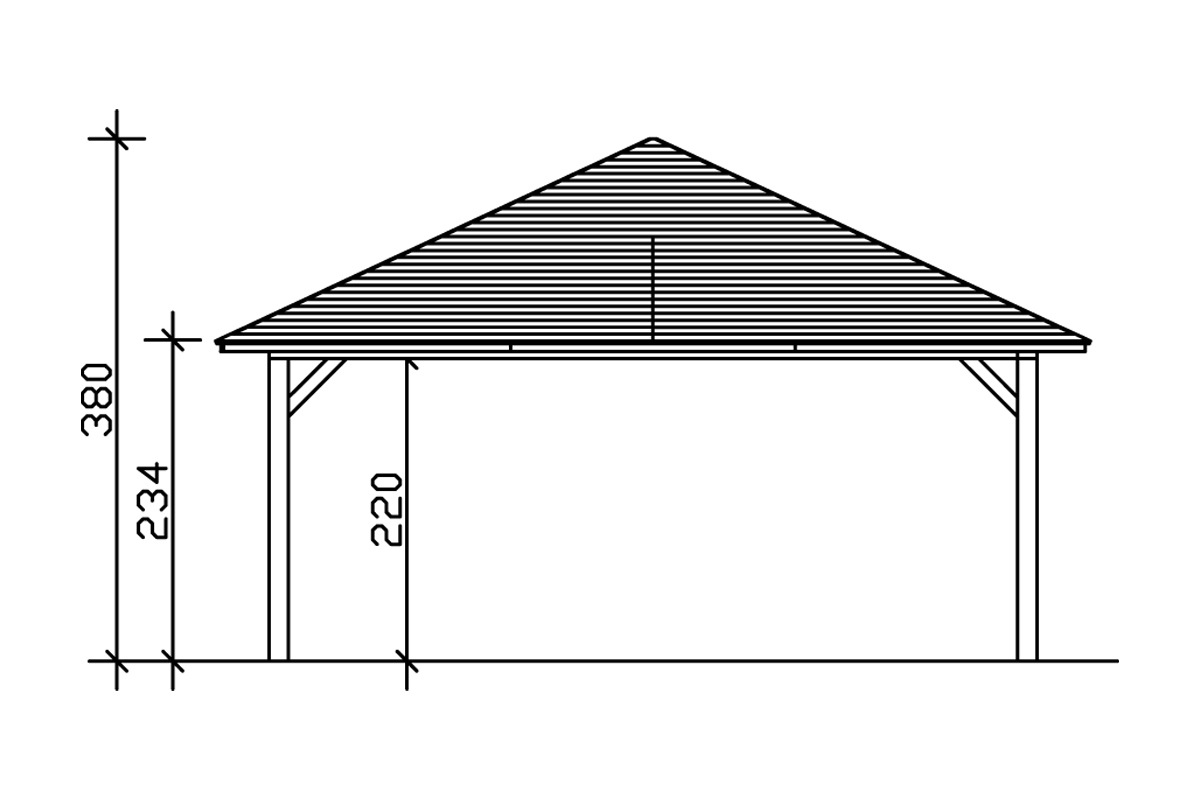 Thumbnail - Skanholz Doppelcarport "Taunus", 530 cm, natur