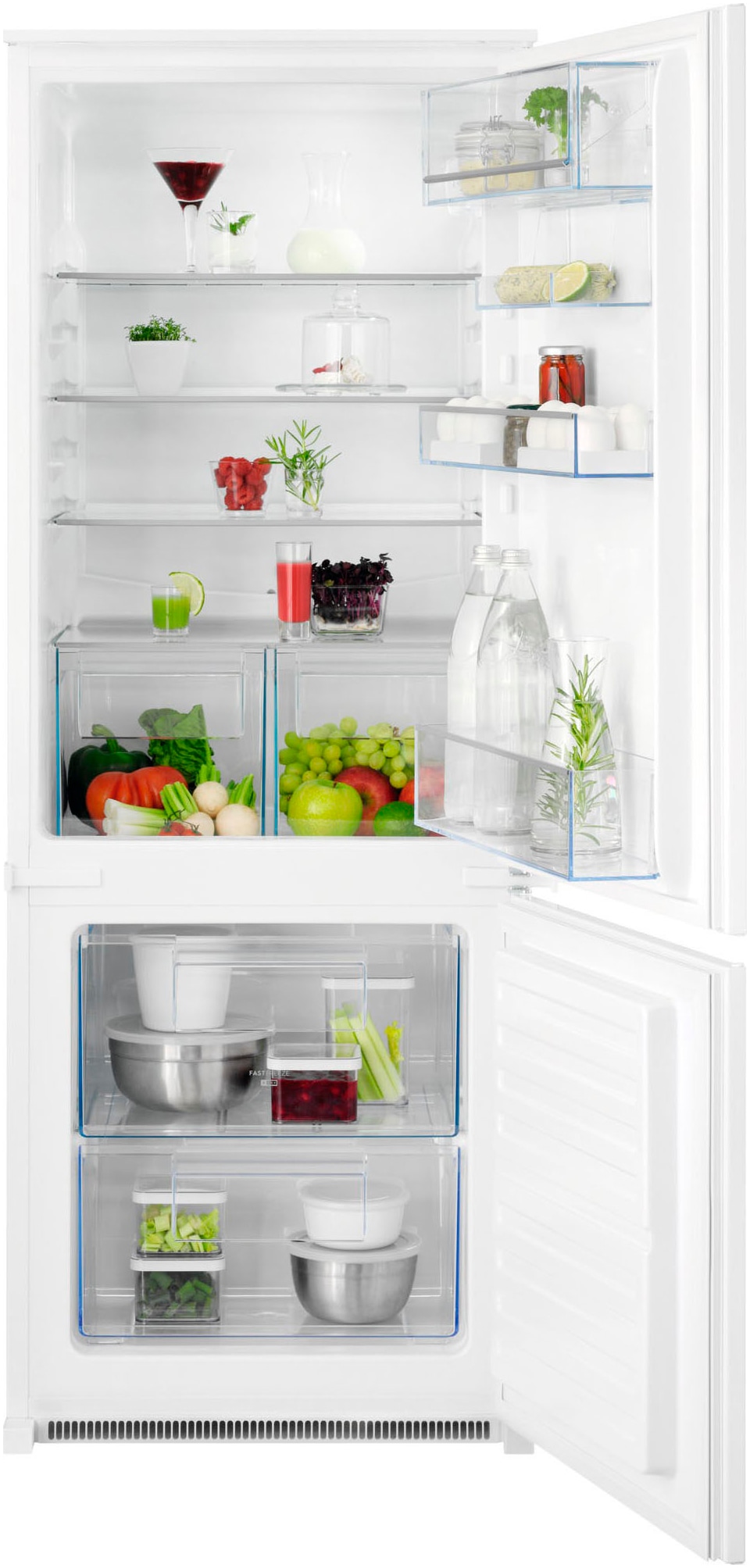 AEG Einbaukühlgefrierkombination "TSC5S142ES", Rechtsanschlag, wechselbar, silber, Kühlschränke, 217 Liter, Low Frost