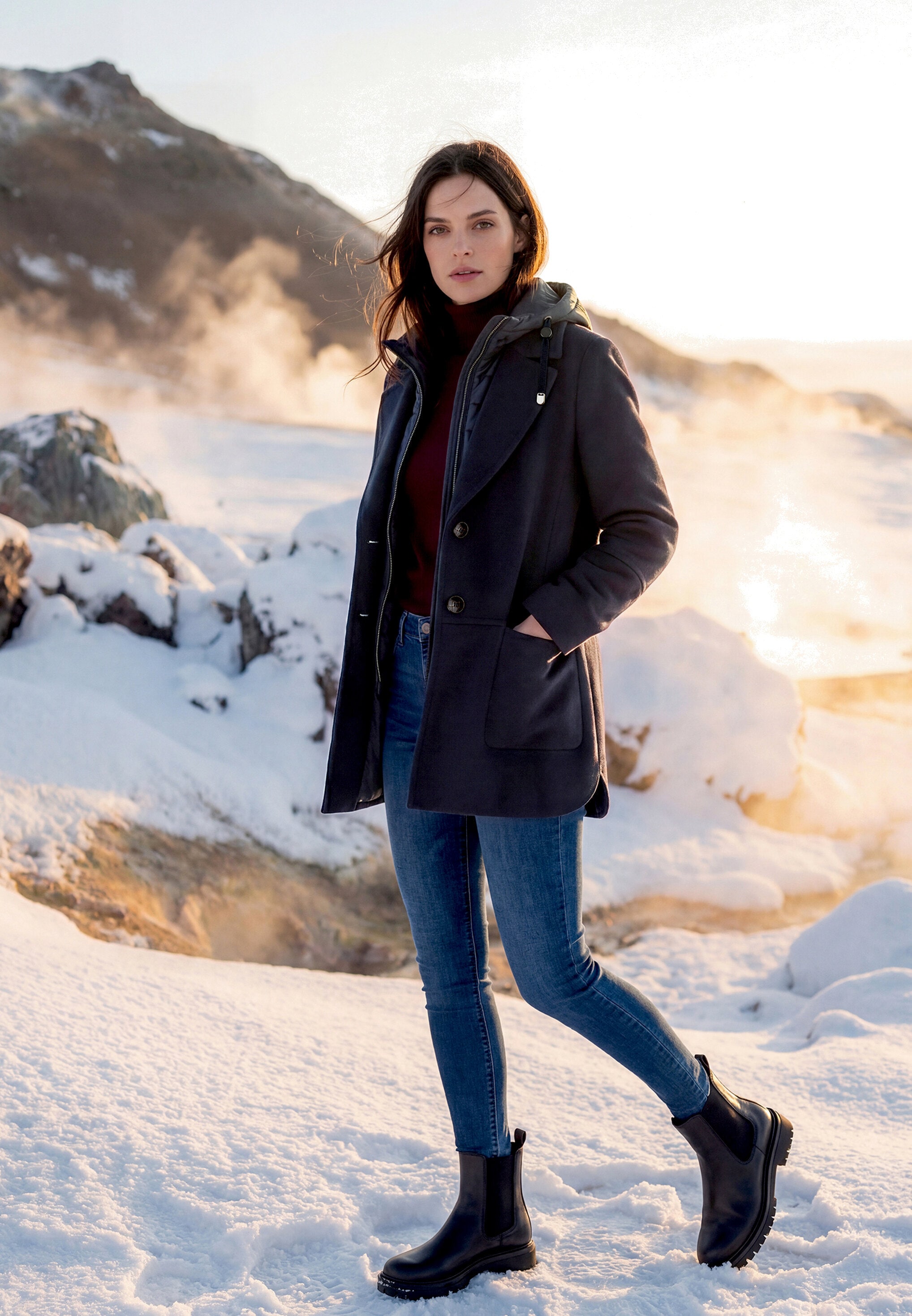Gil Bret Winterjacke »Damen mit abnehmbarem Westenteil« mit Kapuze