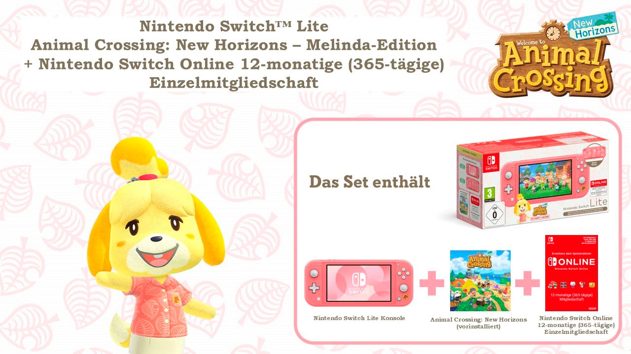 Nintendo Switch Spielekonsole »Lite Koralle inkl. Animal Crossing + 12 Monate NSO«