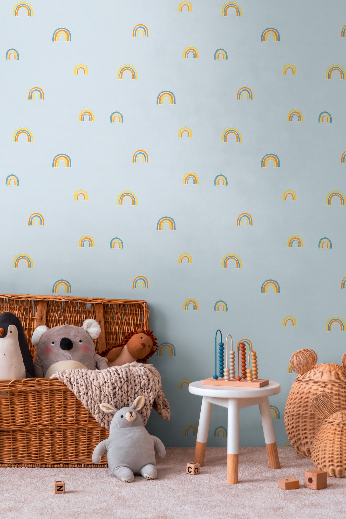 living walls Vliestapete »Kids Studio Regenbogen – Vliestapete für Kinder« Motiv | grafisch | leicht glänzend glatt Handgezeichnete Regenbögen in freundlichen Pastellfarben