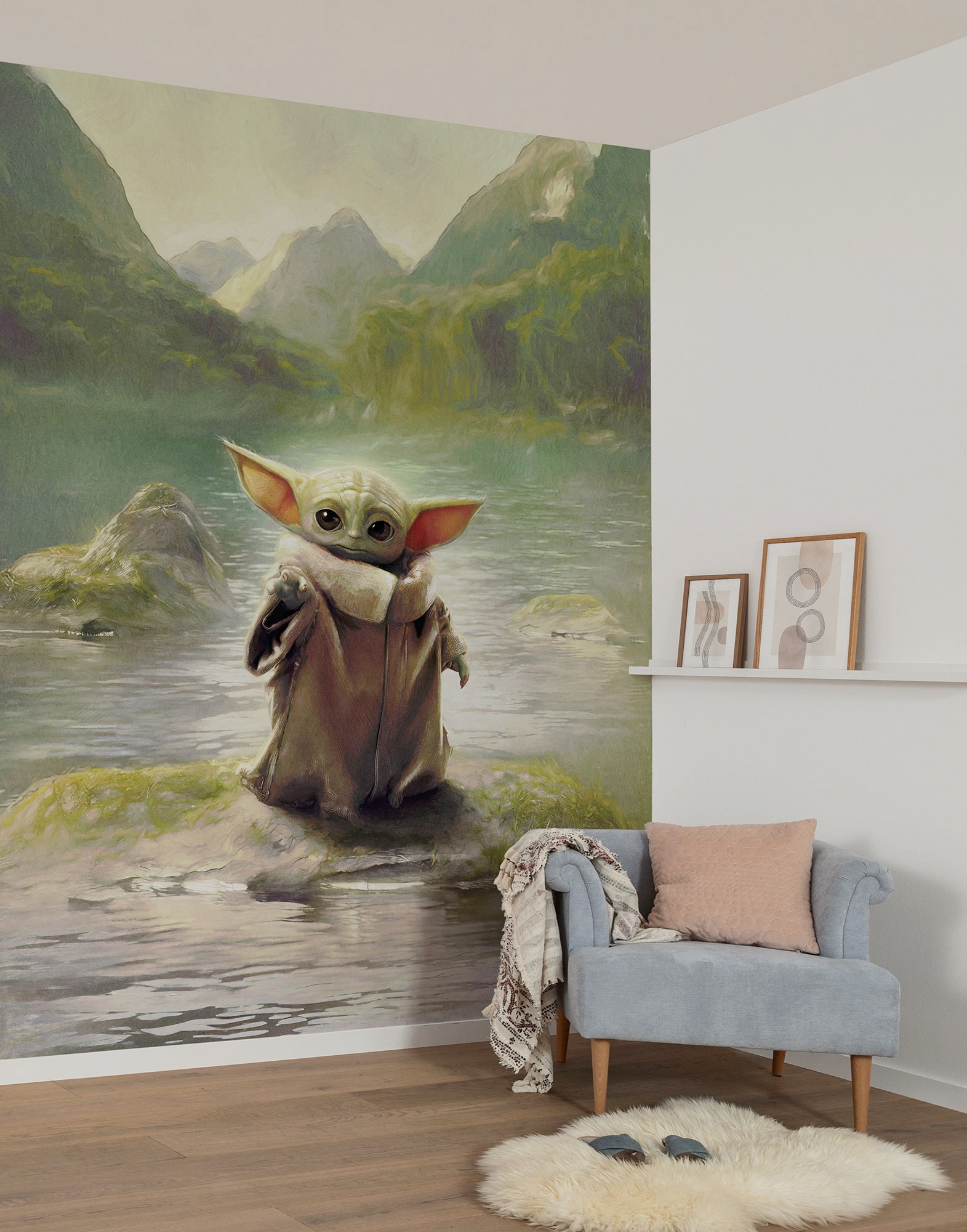 Komar Kindertapete "Star Wars The Mandalorian Grogu Landscape" bedruckt glatt