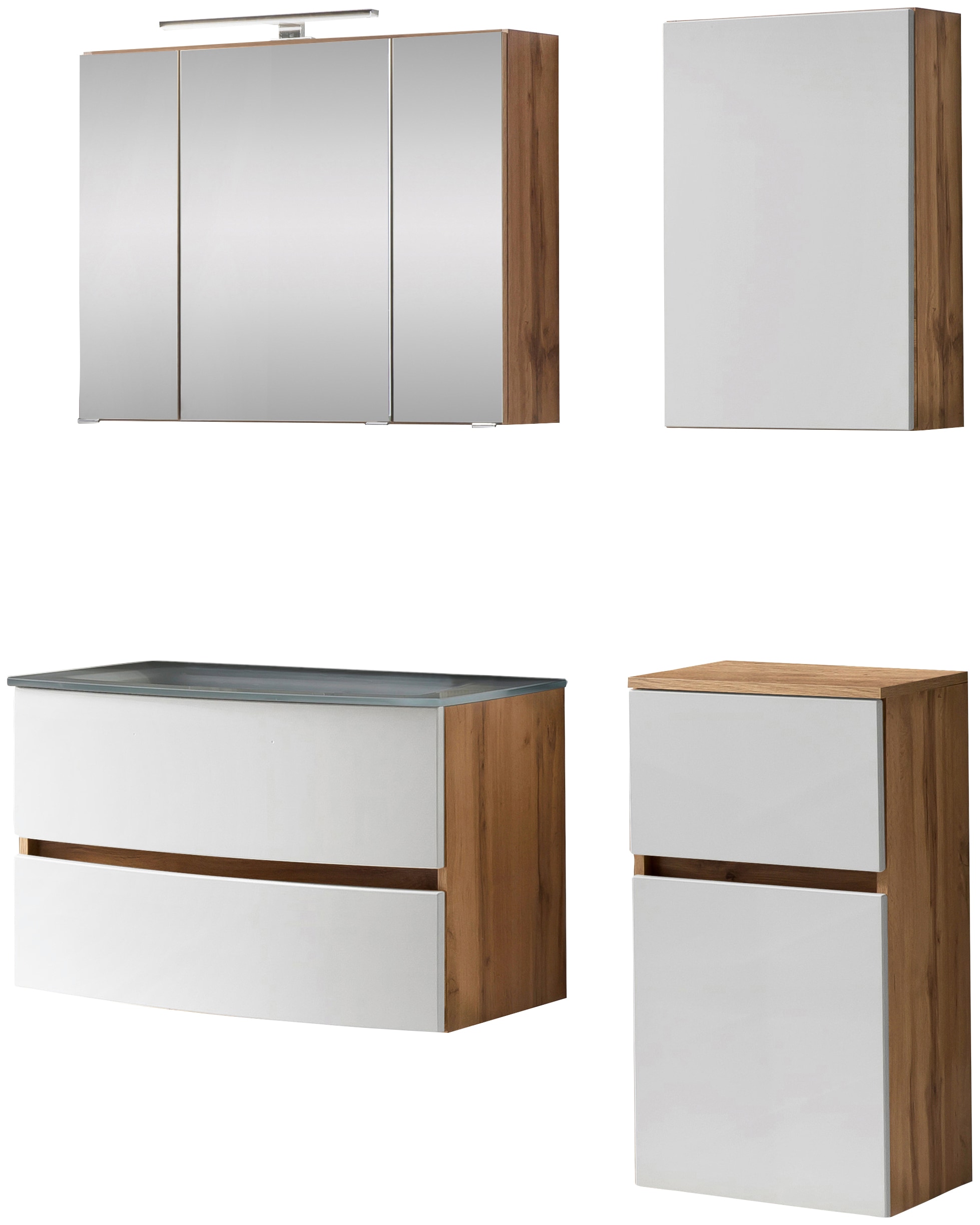welltime Badezimmer-Set "Kaunas" Set, 4 Stk. tlg. Breite 120 cm, Soft Close günstig online kaufen