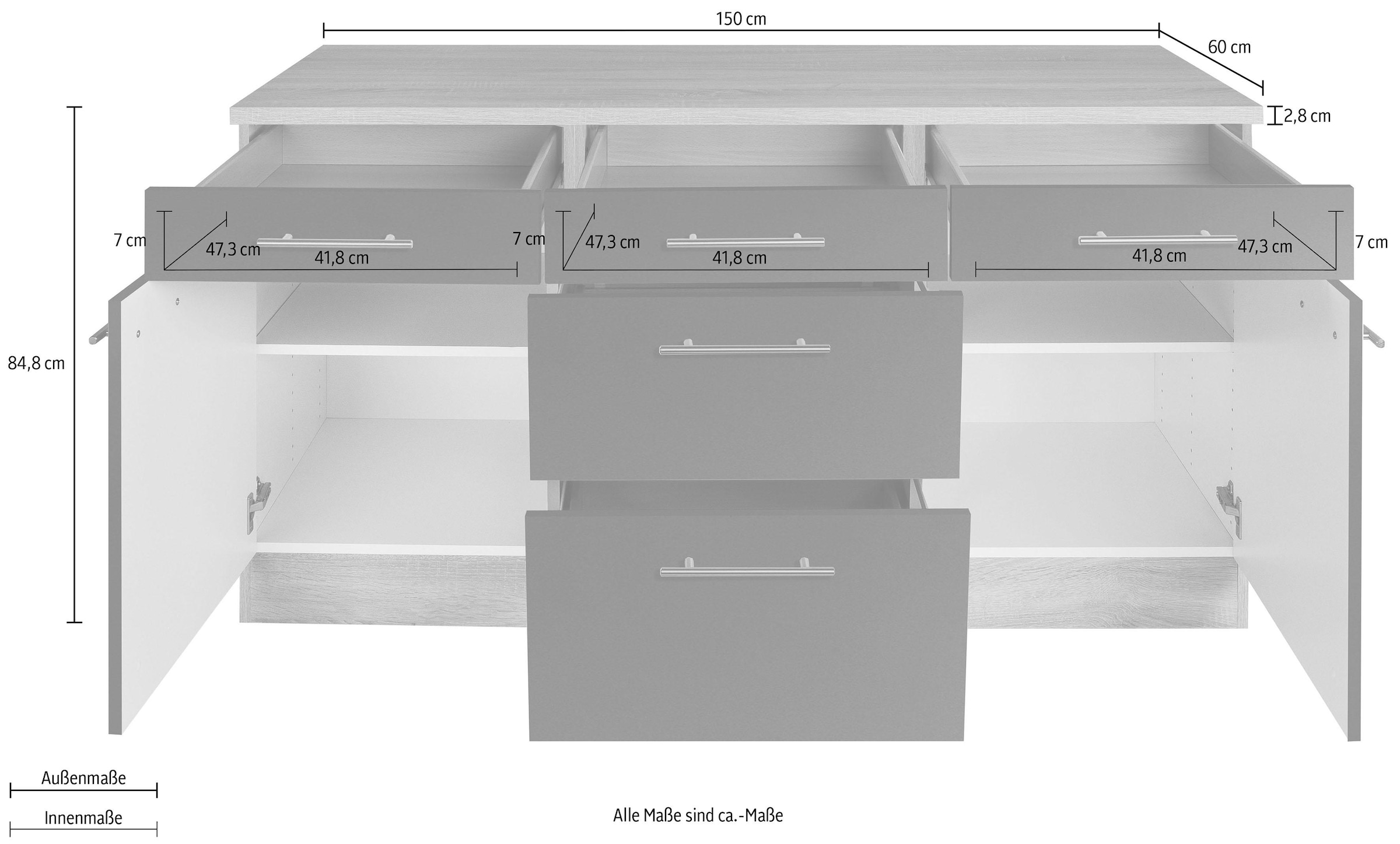 OPTIFIT Unterschrank »Kalmar«, Breite 150 cm | BAUR