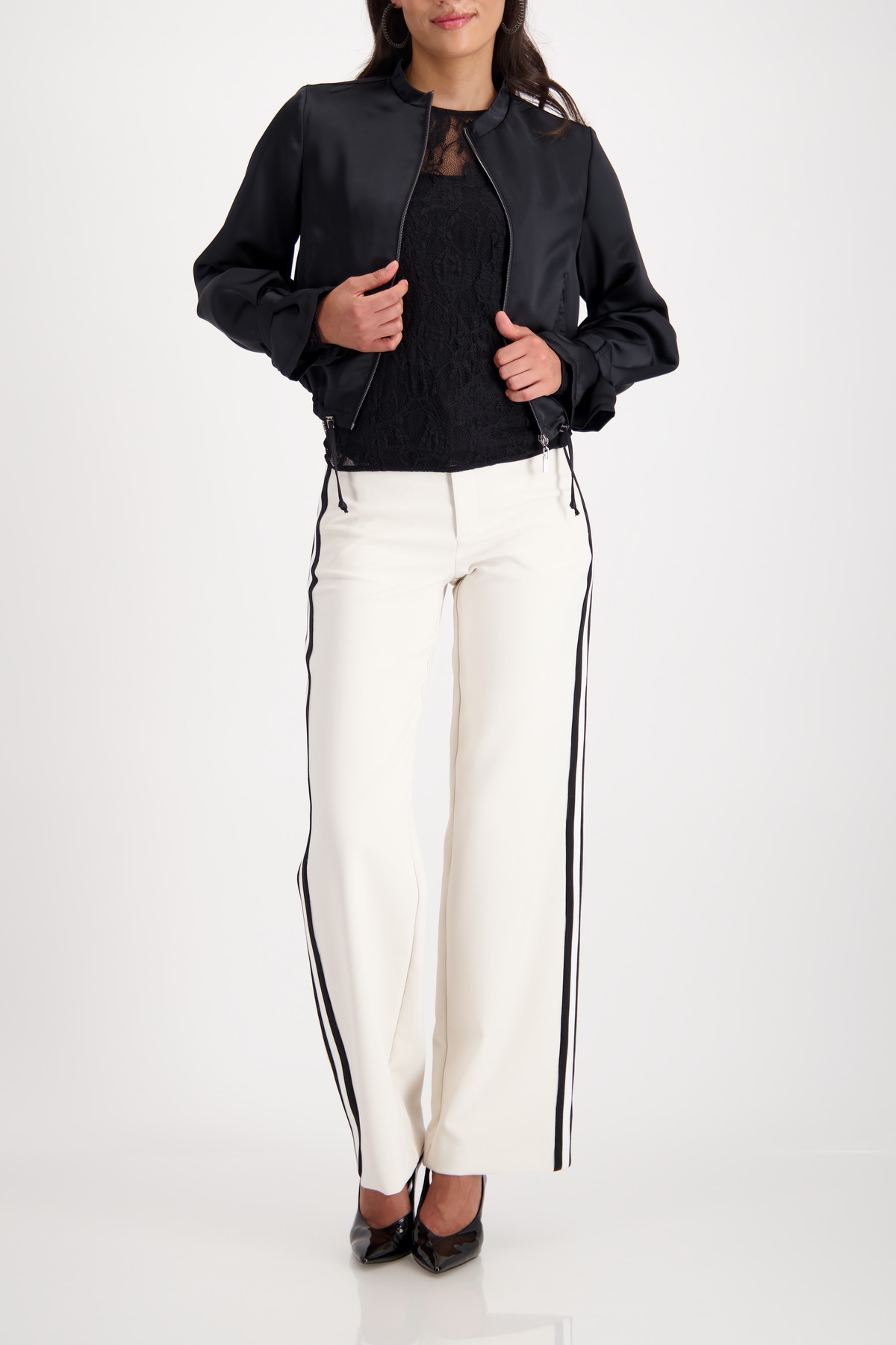 Monari Blouson »Jacke Satinblouson« ohne Kapuze