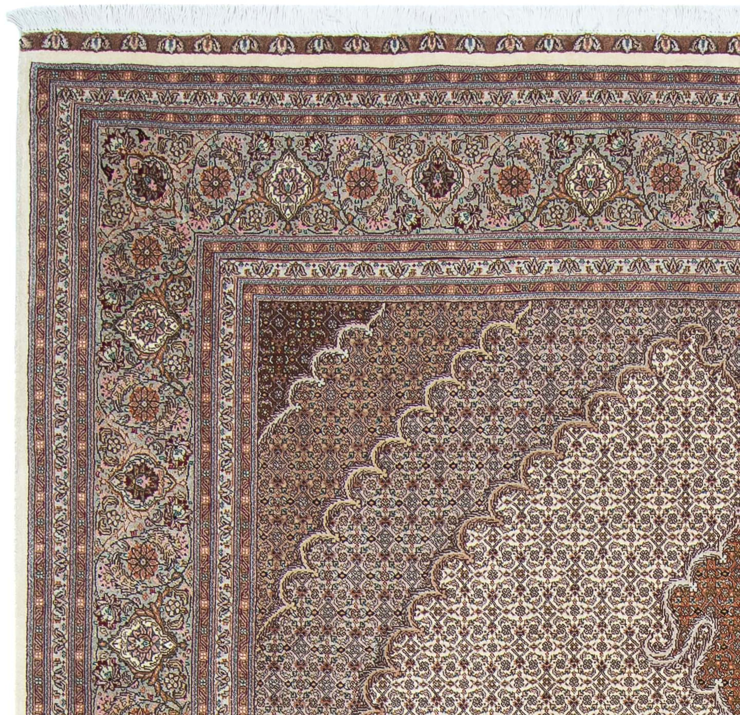 morgenland Orientteppich »Perser - Täbriz - 304 x 200 cm - beige«, rechteckig, Wohnzimmer, Handgeknüpft, Einzelstück mit Zertifikat