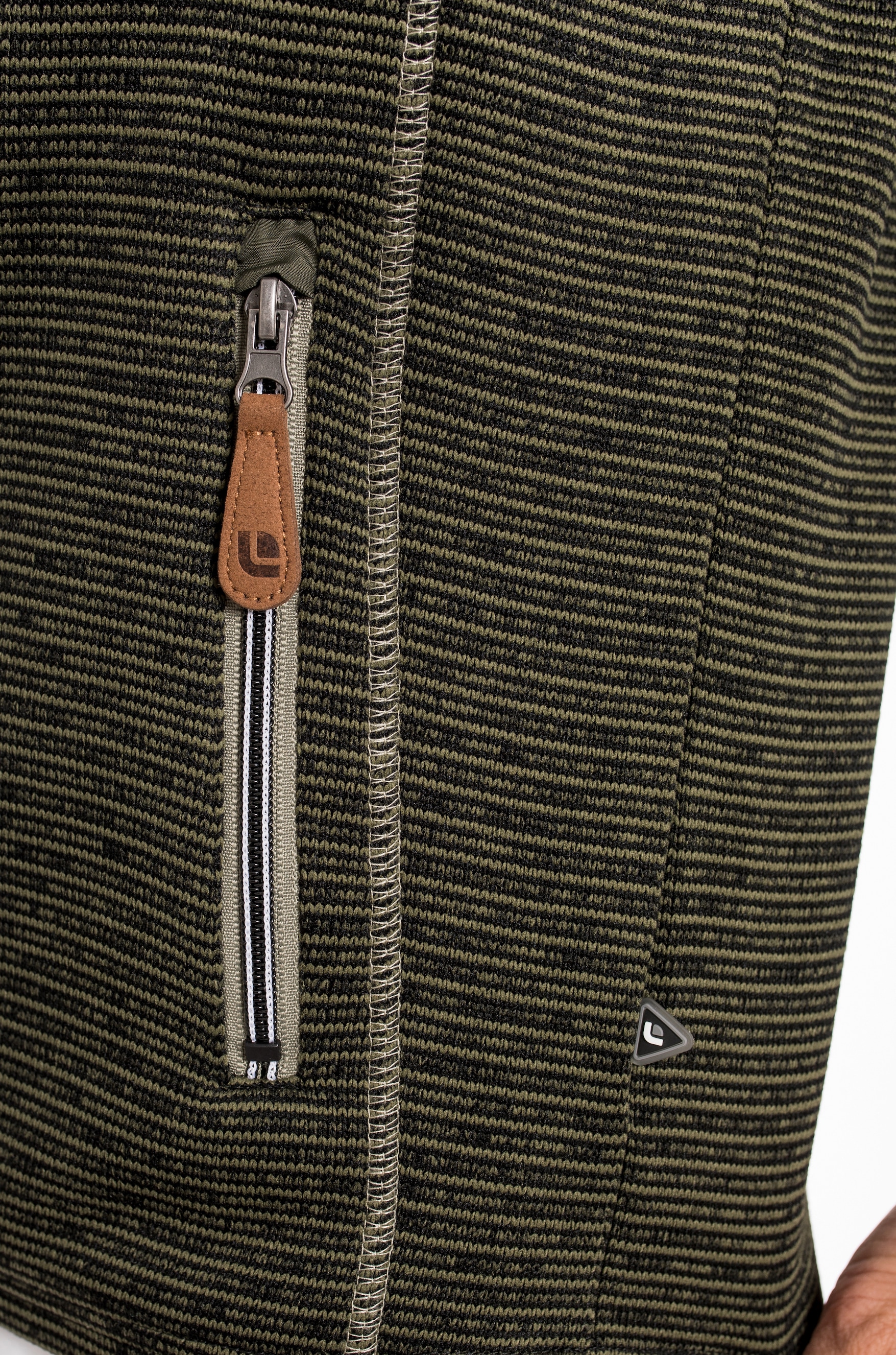 DEPROC Active Strickfleecejacke »LACEWOOD MEN«, Kontrastreissverschluss