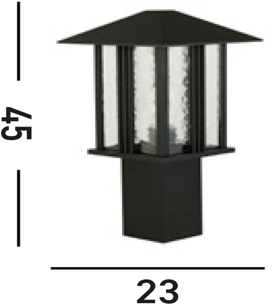 Searchlight Pollerleuchte »Venice Post - Black Metal & Water Glass« E27 1 Stk.