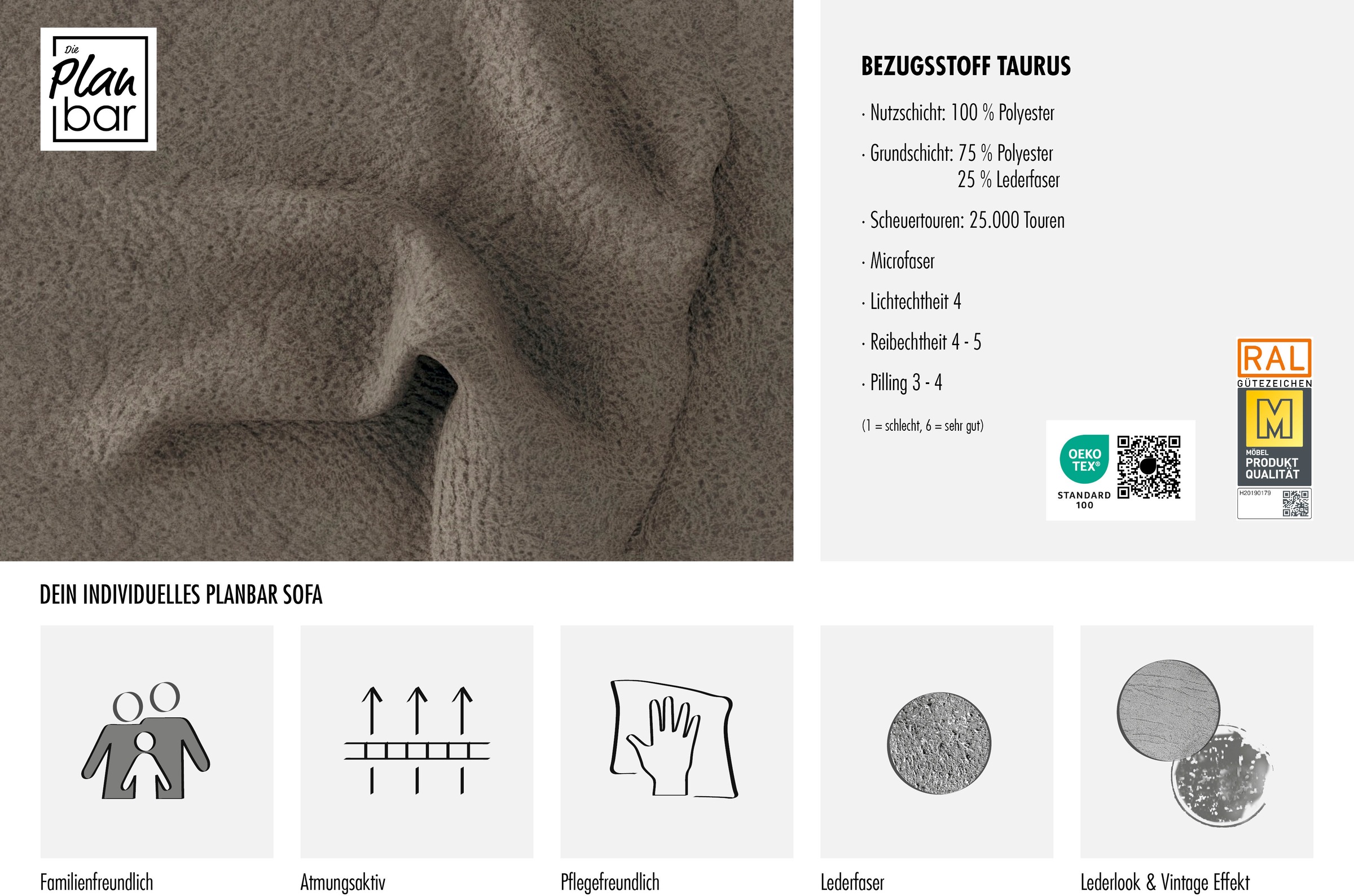 Die PlanBar Wohnlandschaft "PP-LA23145" inkl. Kopfpolsterverstellung, Feder günstig online kaufen