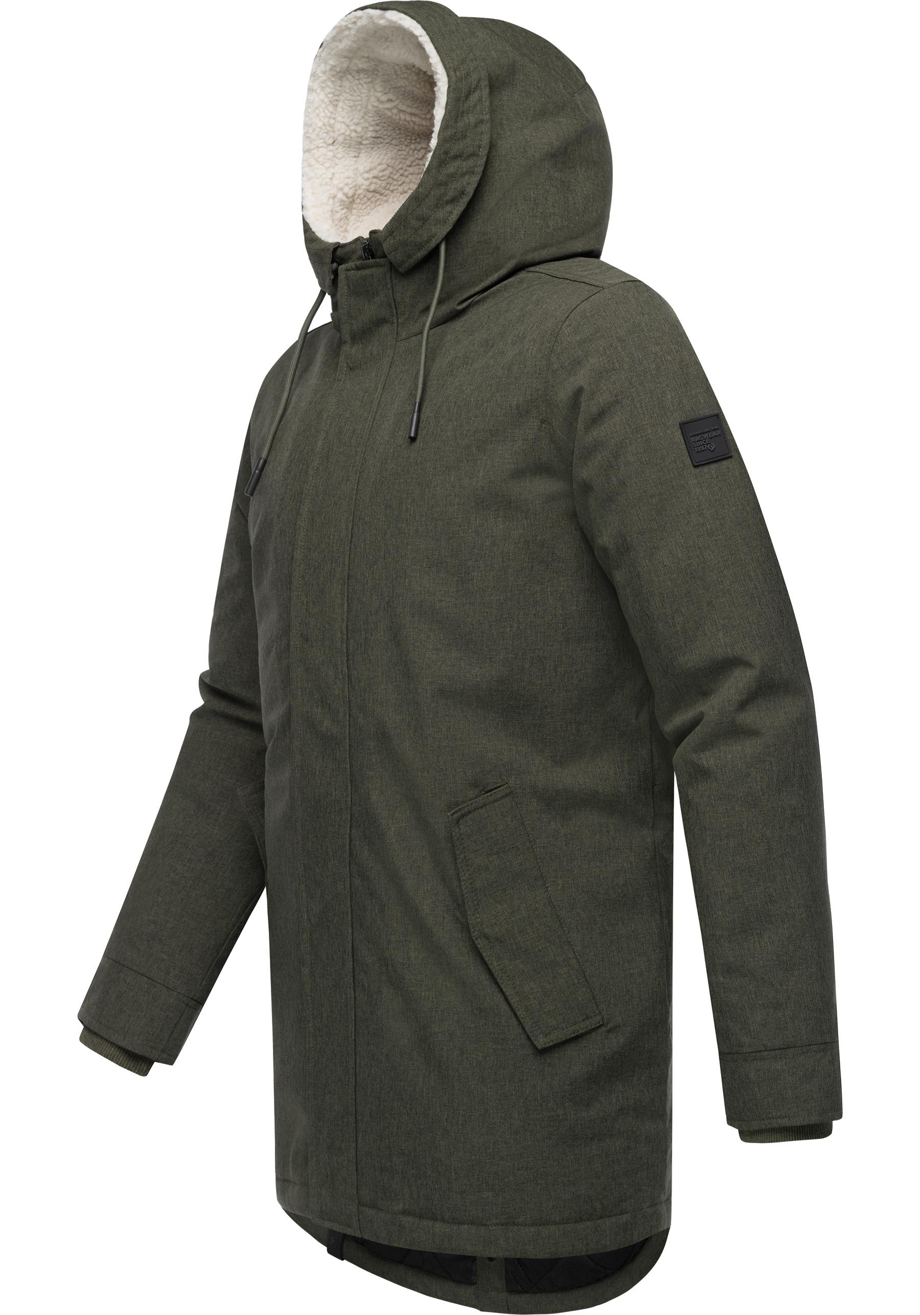 Ragwear Kurzmantel »Mr Smithem YOUMODO«, wasserdichte lange Herren Winterjacke mit Kapuze