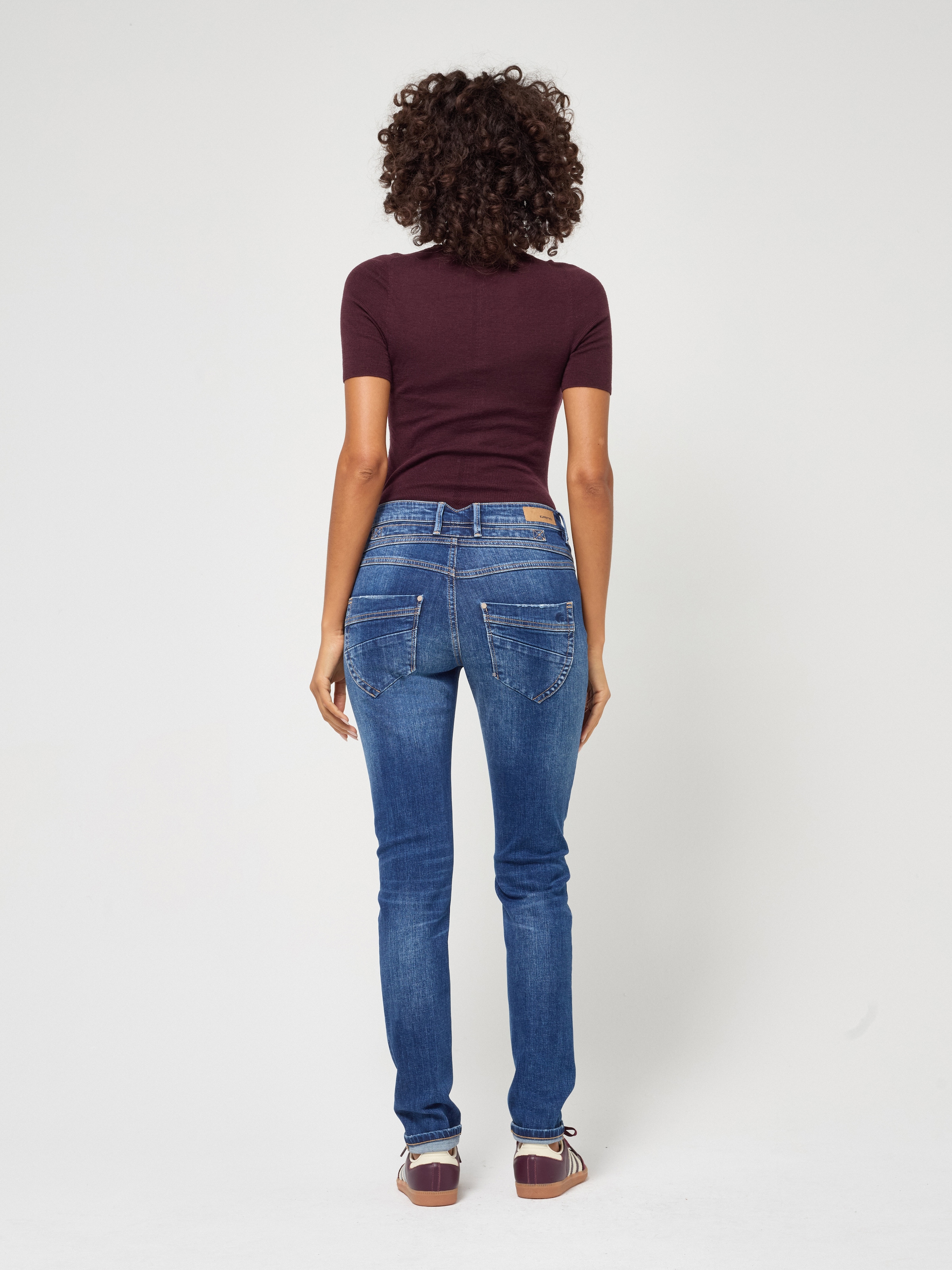 GANG Skinny-fit-Jeans »94MEDINA« mit stylischer halb offener Knopfleiste