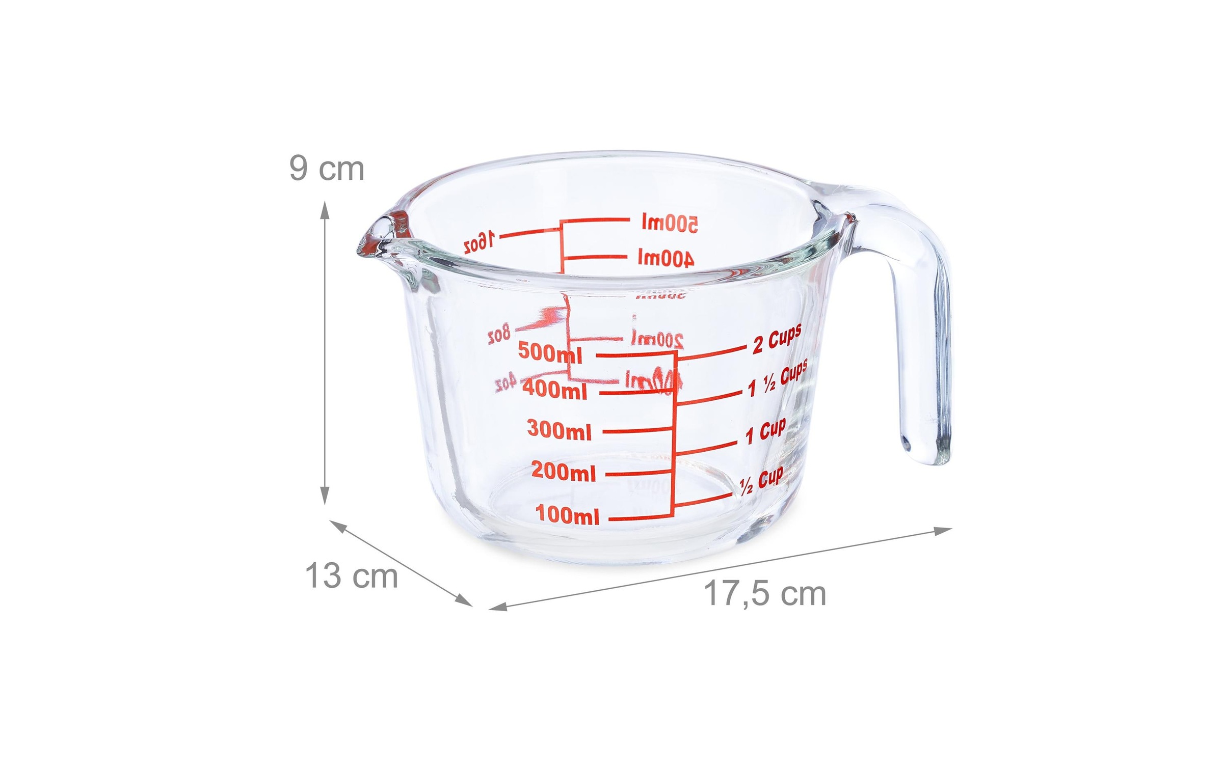 relaxdays Messbecher »500 ml« Glas 1 Stk. tlg.