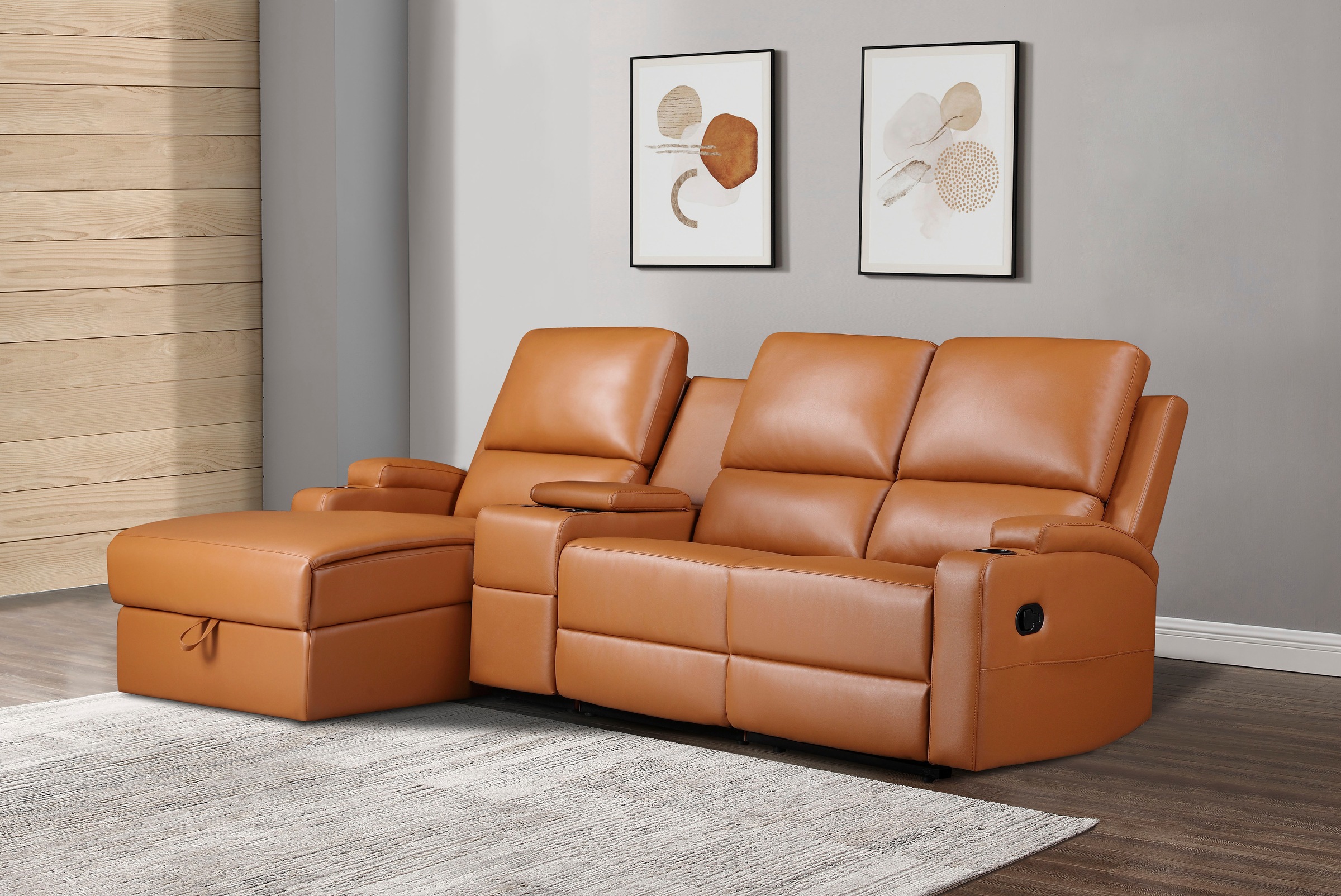 Home affaire Ecksofa "NAPORI Multimediasofa, 3er Kinosessel XXL, L-Form, 3 günstig online kaufen