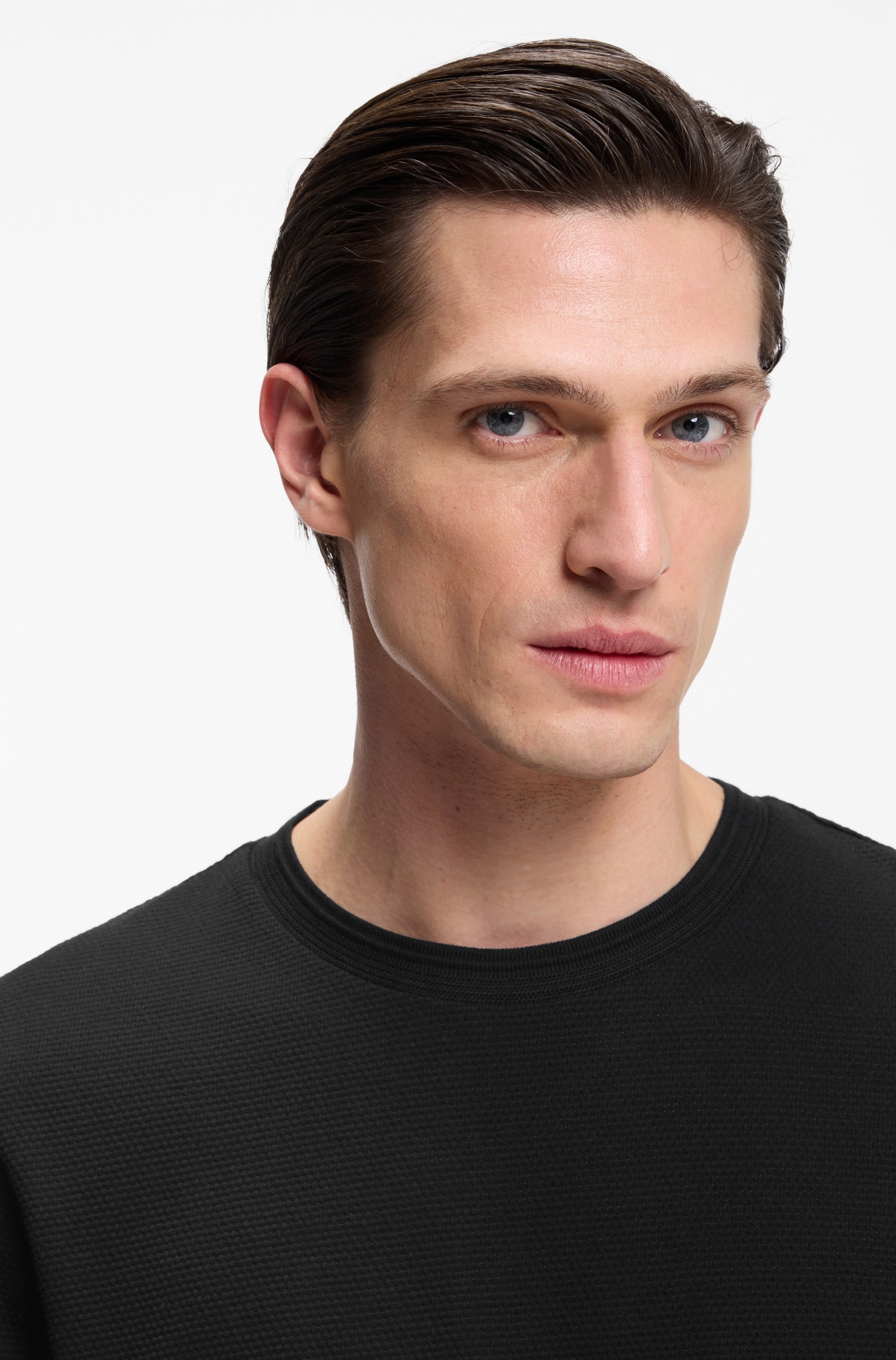 BOSS T-Shirt »Tiburt« mit Jacquard-Struktur, regular fit